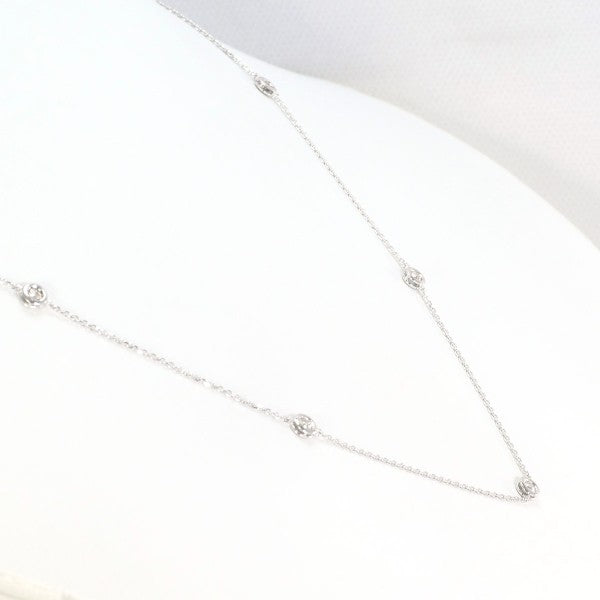 18K White Gold Diamond Necklace for Women - Elegant Pendant Jewelry Gift for Anniversary, Wedding & Special Occasions