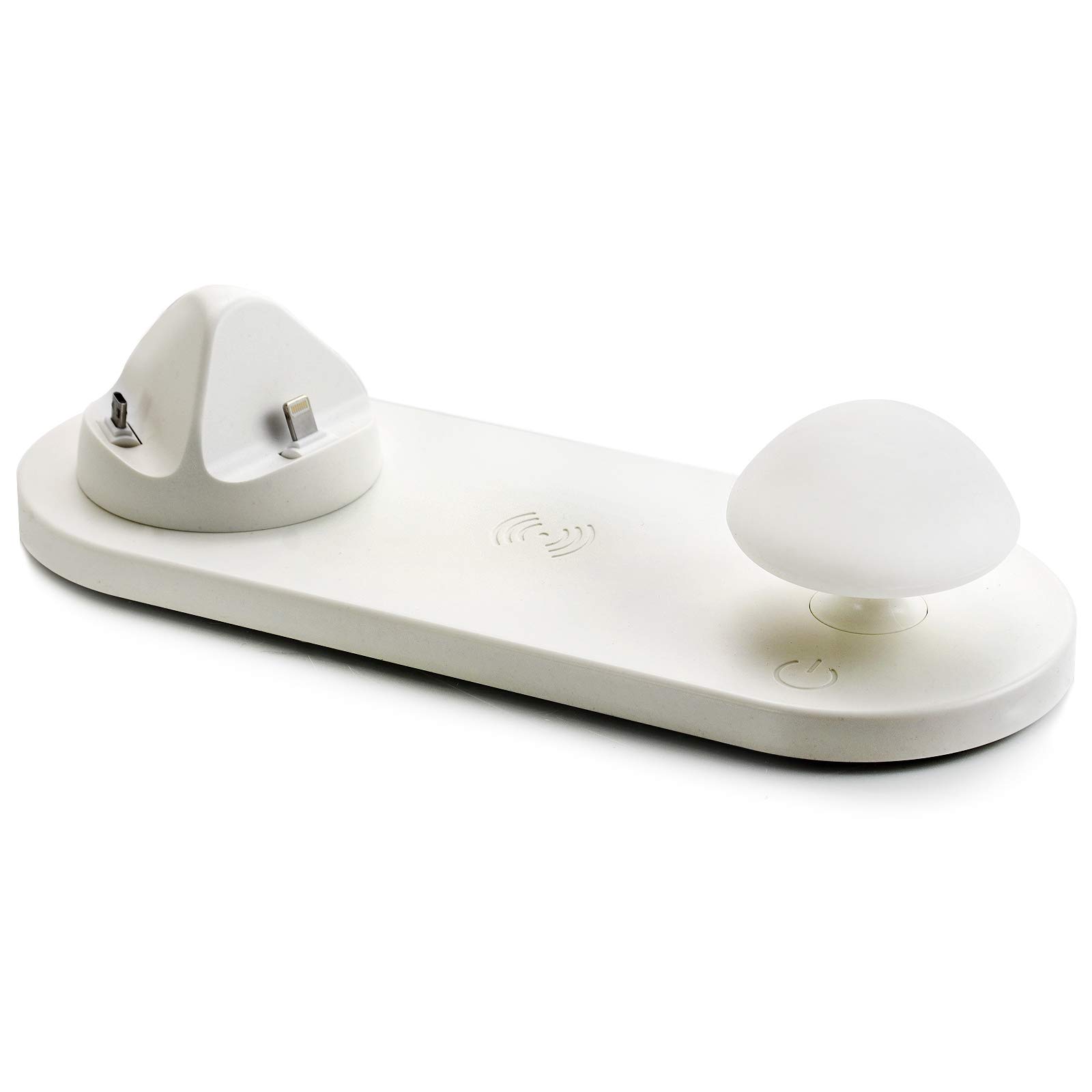 Trexonic 3-in-1 Wireless Charging Station with Fast Charging Dock & Night Light Mushroom Lamp - Perfect for Bedroom, Office, and Travel Accessories