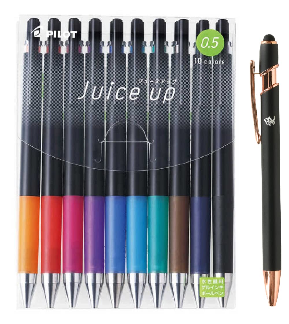 Retractable Gel Pen 0.5mm 10-Color Set with Love Sticker for Office & School