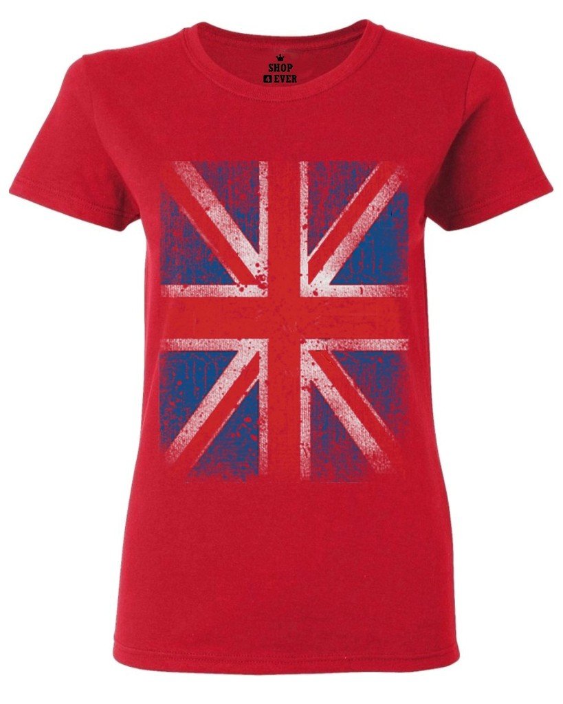 Union Jack Women's T-Shirt - British Flag Graphic Tee for Casual Wear, Patriotic Outfits & UK Theme Parties | Soft Cotton Vintage Style Top