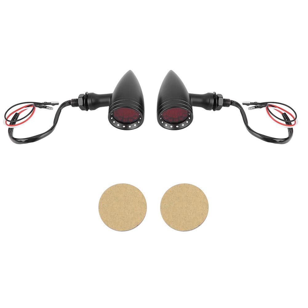 Universal 5W (12V) LED Motorcycle Turn Signal Lights - 2Pcs Black Retro Indicator Warning Lamps for Harley, Cruiser & Custom Bike Modifications | Perfect for Night Riding & Vintage Bike Upgrades
