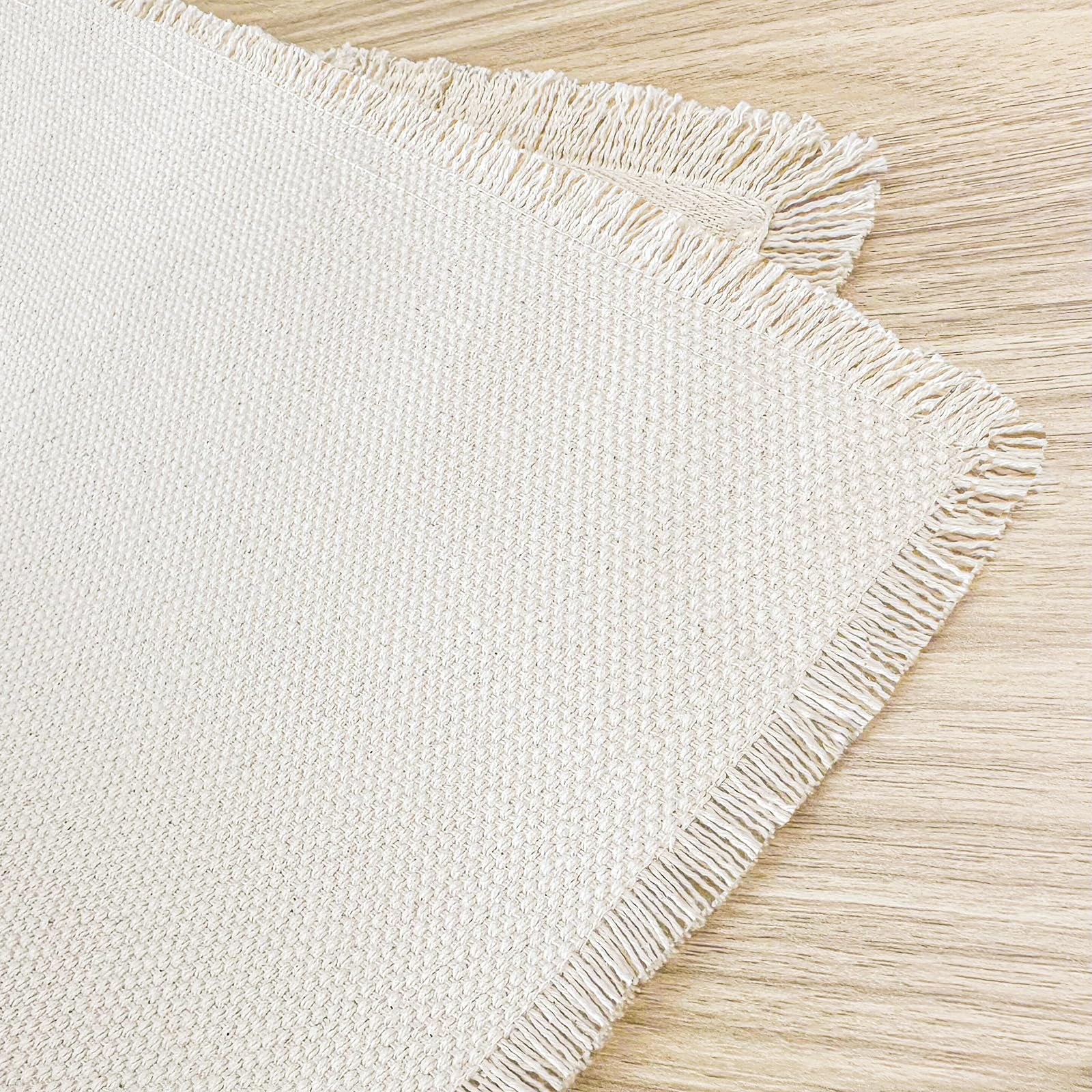 Boho Cotton Linen Placemats Set of 6 - 13