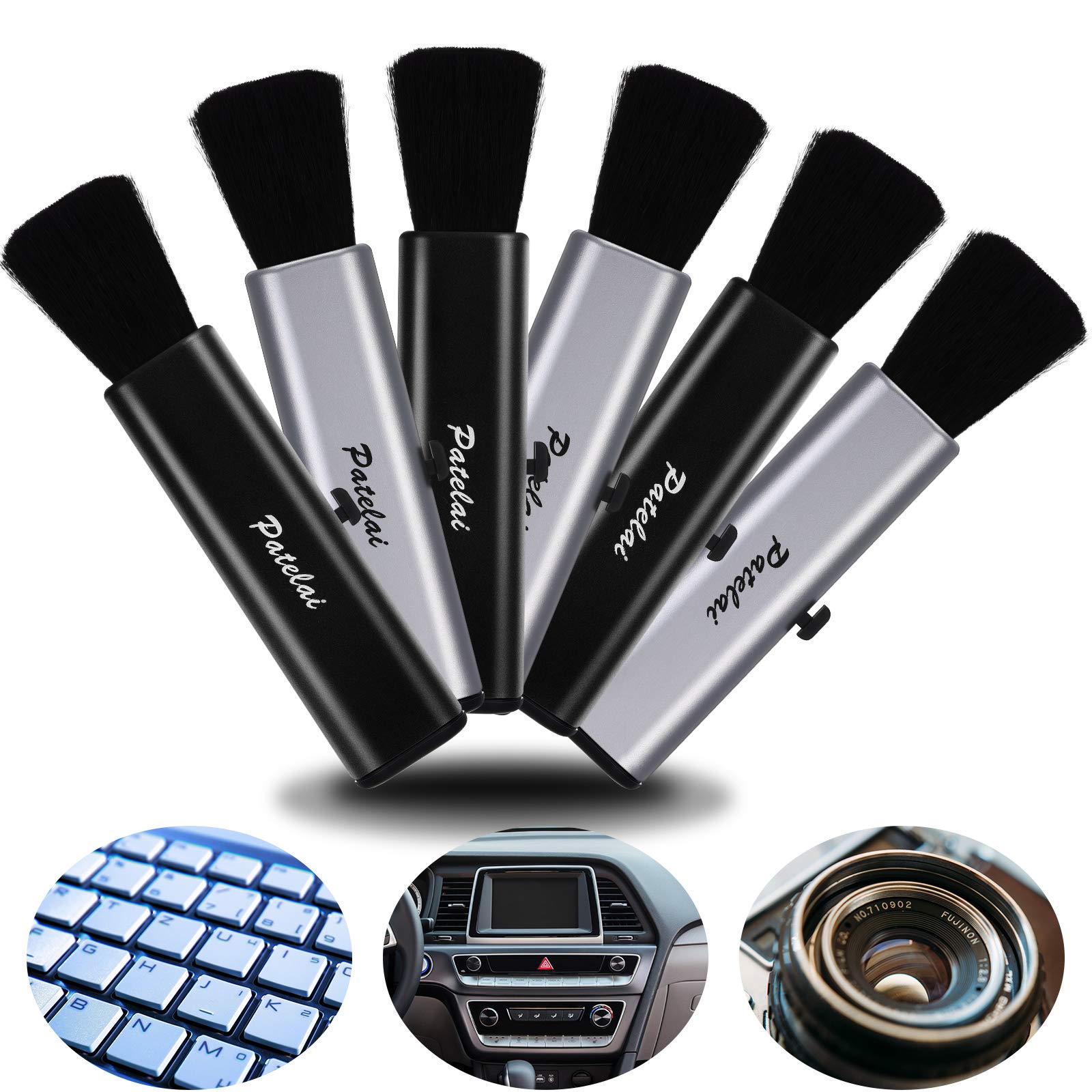 6-Piece Portable Laptop Cleaning Brush Set - Soft Bristle Electronic Cleaning Kit for Keyboards, Phones, Cameras & Car Interiors | Perfect for Office, Home & Digital Device Maintenance