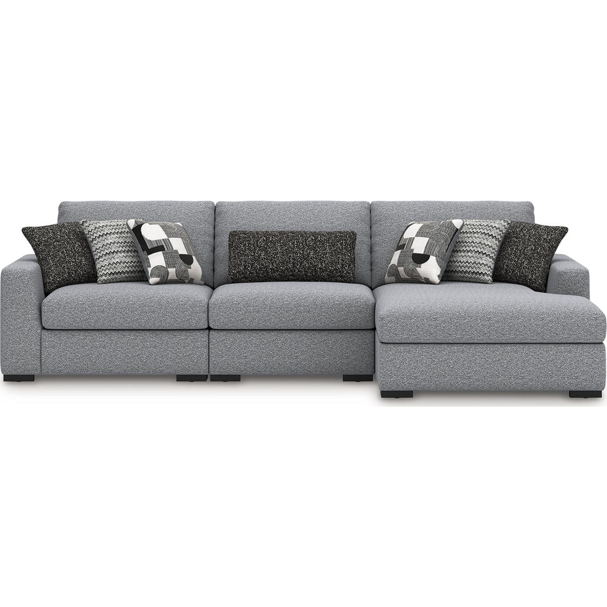 Bealton 3-Piece Sectional Sofa with Chaise Lounge - Modern L-Shaped Couch in Salt & Pepper Fabric - Perfect for Living Room, Family Room & Apartment Decor