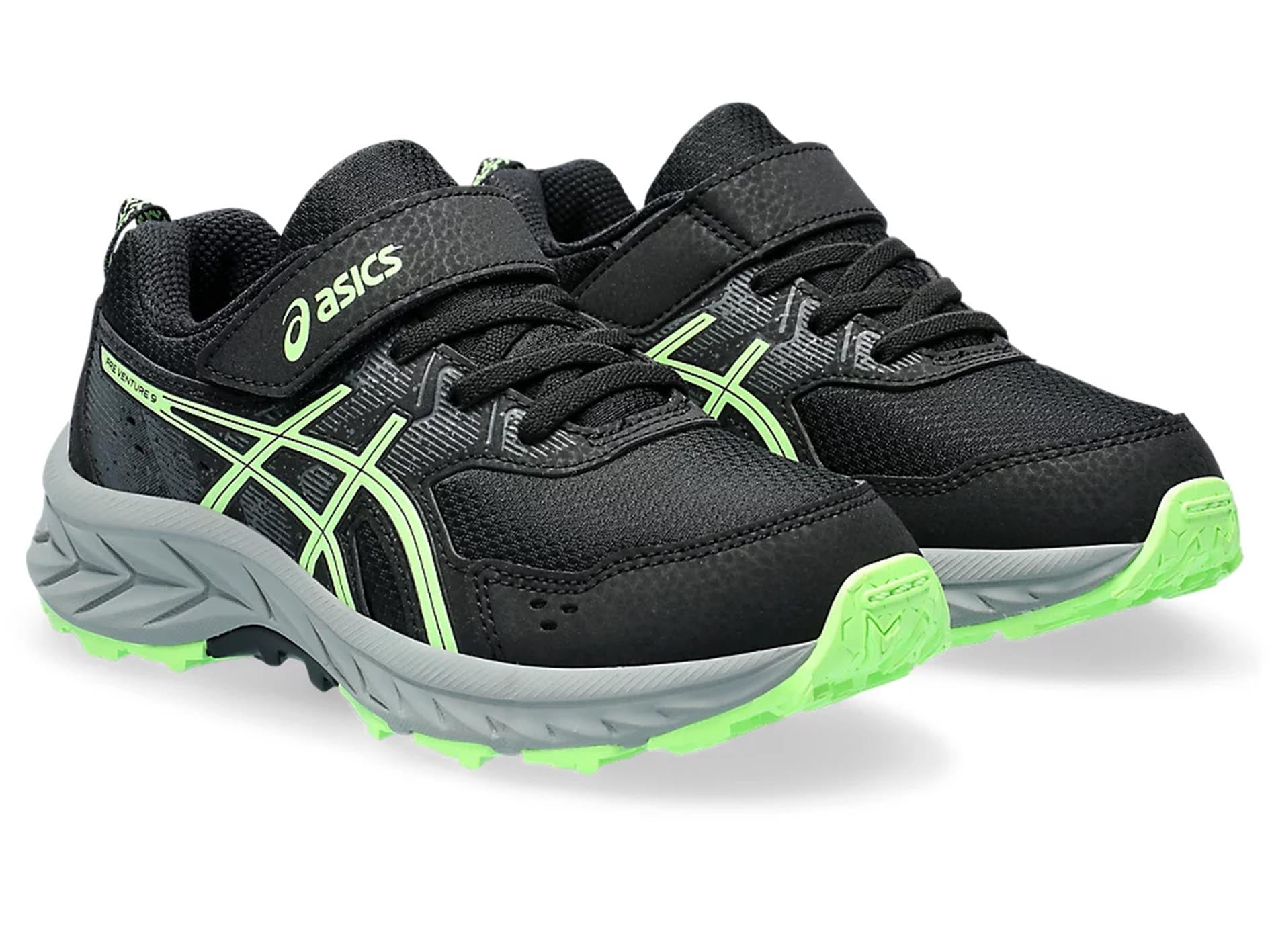 ASICS Kids PreVenture 9 PS Running Shoes - Black/White (1014A277-004) - Lightweight Athletic Sneakers for Boys & Girls - Perfect for School, Playground & Daily Activities