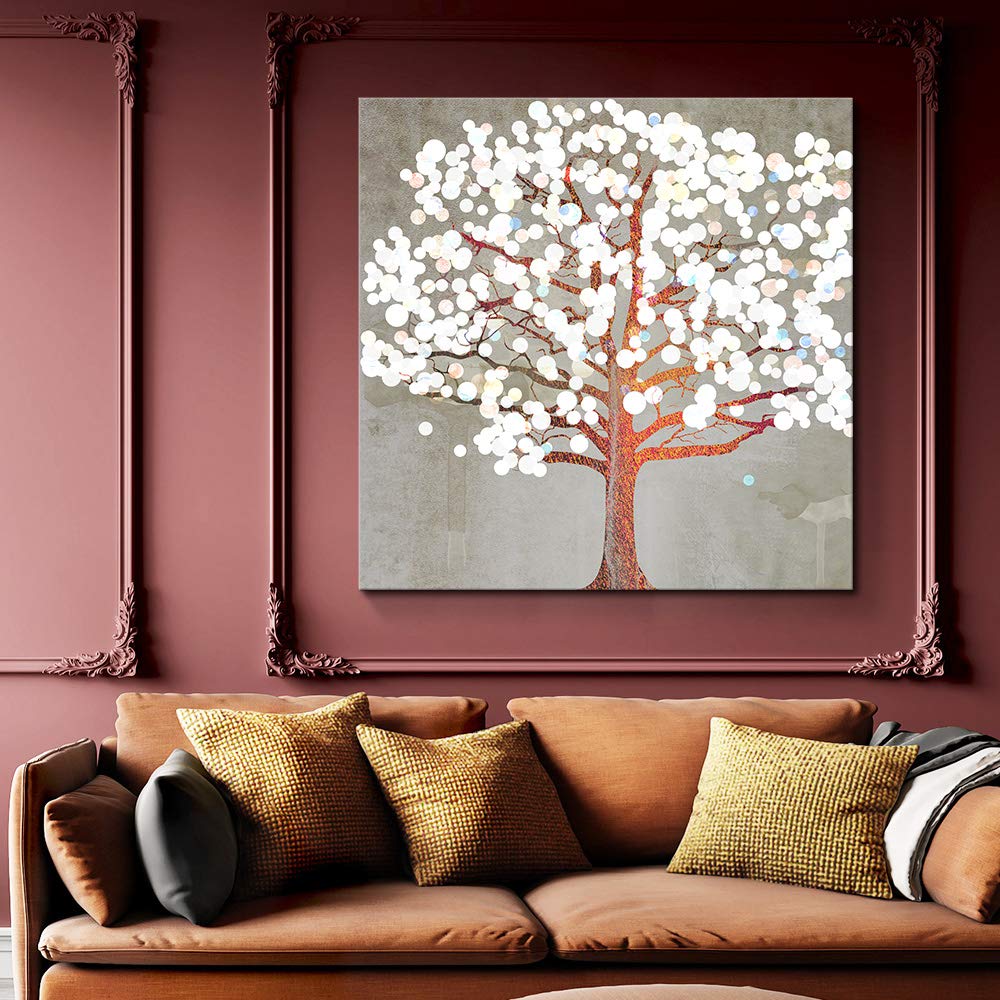 Wall26 Canvas Wall Art - Happy Tree Giclee Painting, 12x12 Inches, Perfect for Bedroom, Living Room, House Decoration, and Home Art