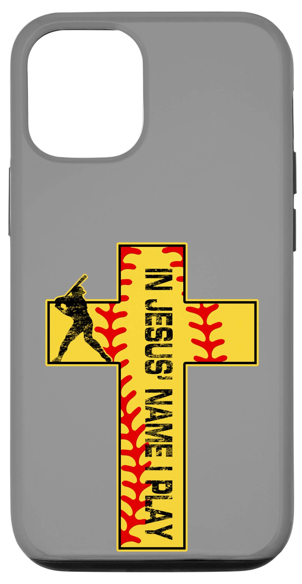iPhone 12/12 Pro Christian Bible Verse Case - Philippians 4:13 Jesus Faith Softball Cross Design - Perfect for Church, Bible Study & Daily Inspiration