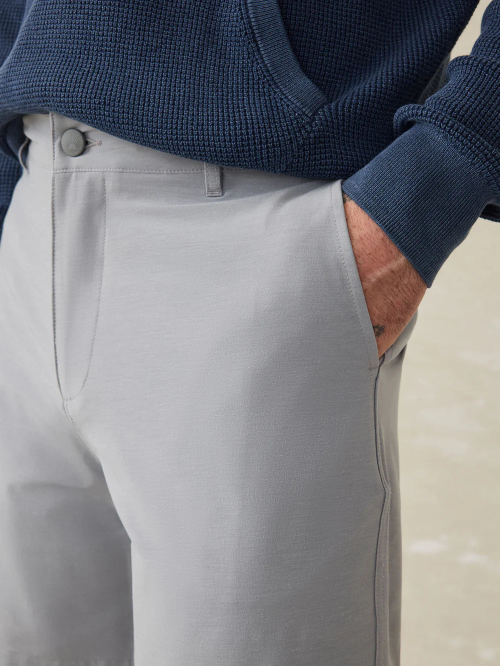 Faherty 7 Inch All Day Short 2.0 - Men's Comfortable Casual Shorts in Ice Grey | Perfect for Summer, Beach, Gym & Outdoor Activities