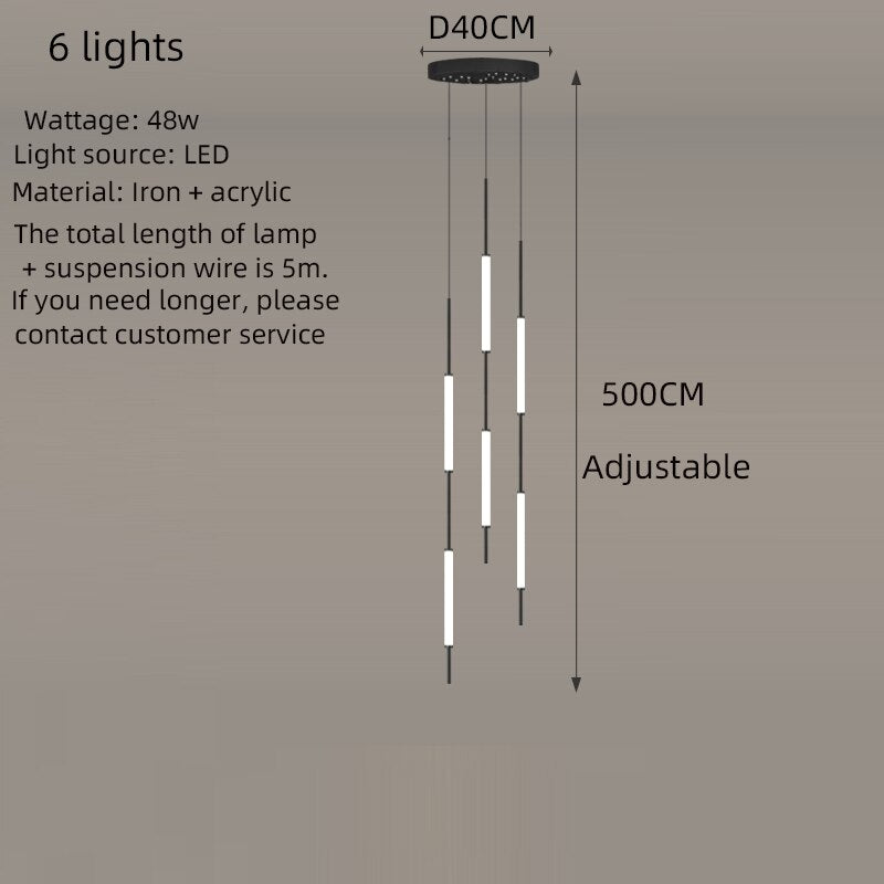 Elegant Long Tube Chandelier Lighting Fixture - Modern Crystal Ceiling Light for Dining Room, Living Room & Bedroom | Perfect for Home Decor, Wedding Venues & Luxury Interior Design