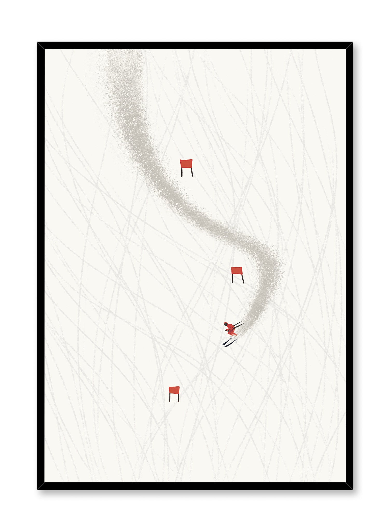 Powder Day Skiing Poster - Winter Sports Wall Art for Ski Lovers & Mountain Enthusiasts - Perfect for Home, Office, or Ski Lodge Decor