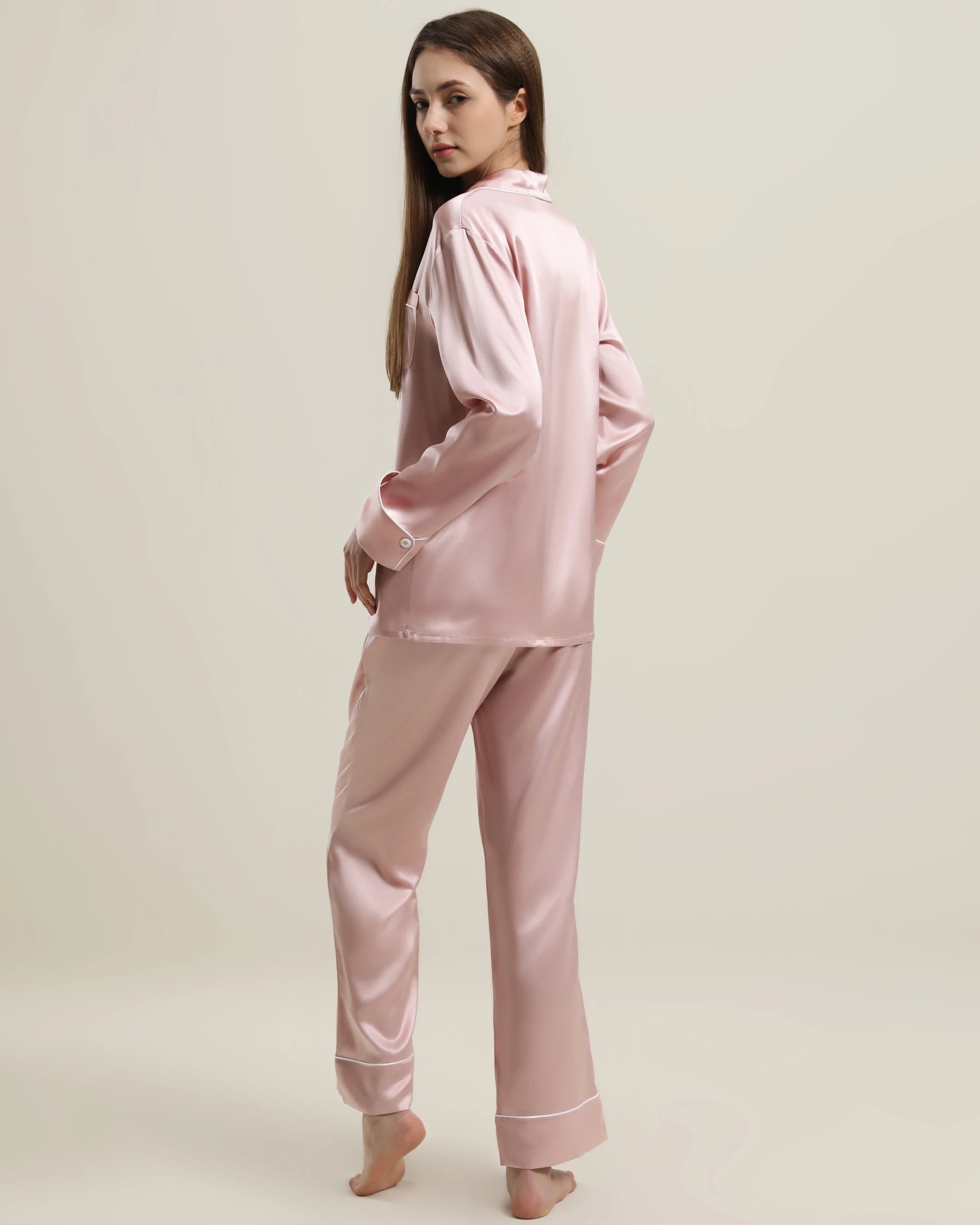 22 Momme Classic Silk Pajamas Set for Women - Luxurious 100% Mulberry Silk Sleepwear - Soft & Breathable Nightwear for Comfortable Sleep & Relaxation at Home