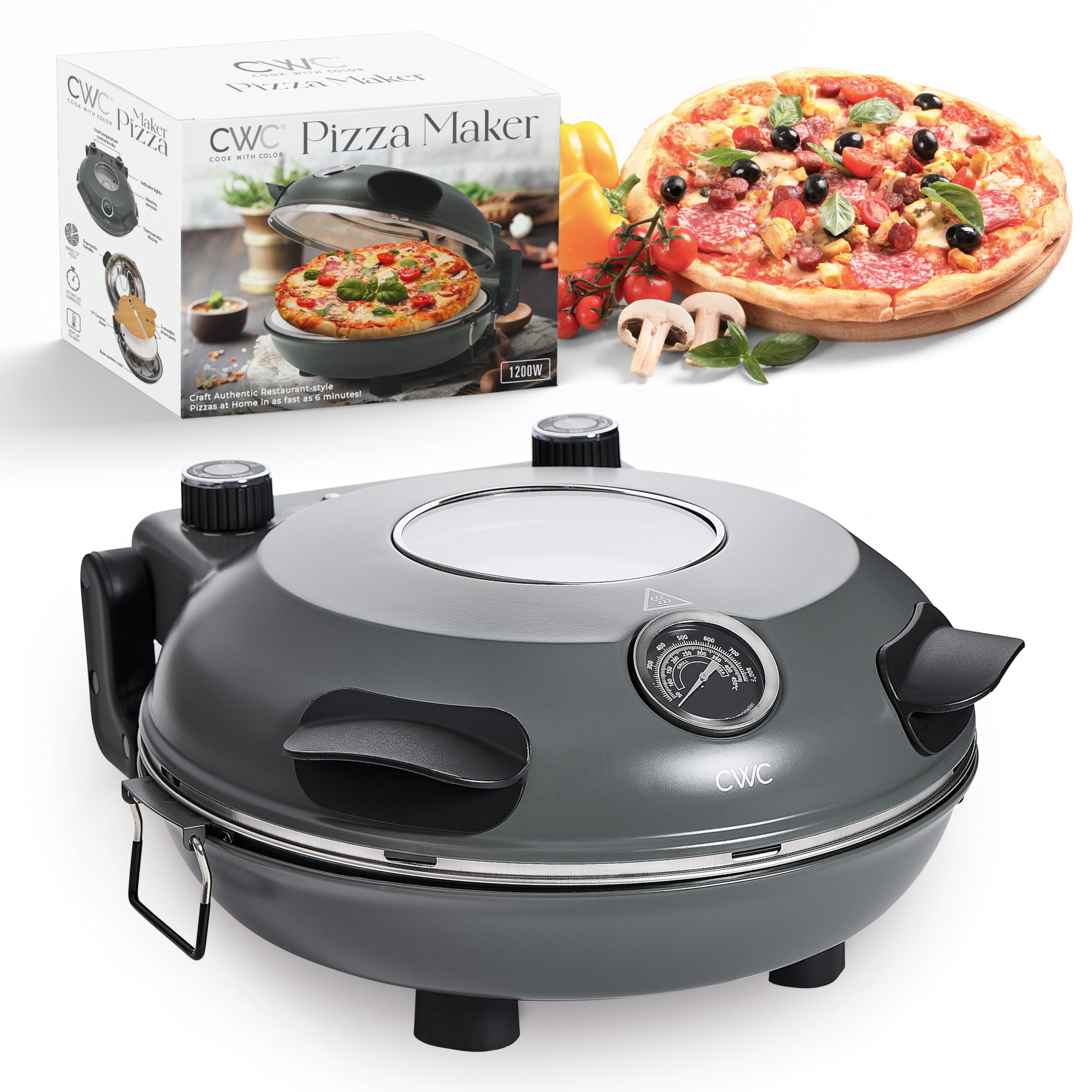 Electric Indoor Pizza Oven with 12