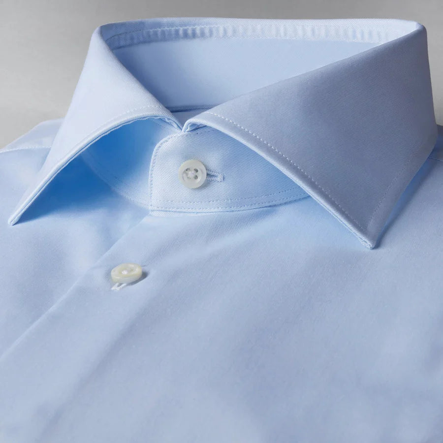Premium STENSTROMS Slim Fit Blue Solid Dress Shirt for Men - Perfect for Business Meetings, Weddings & Formal Occasions