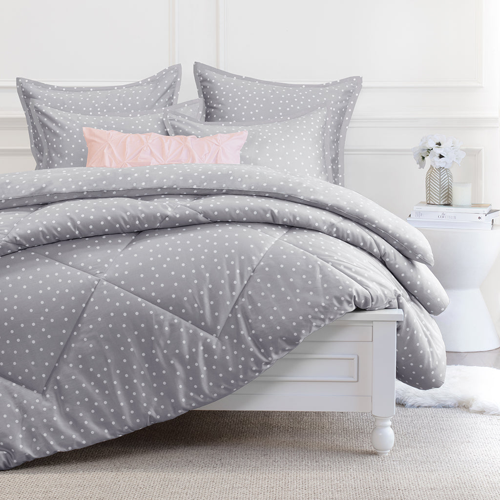 Elsie Grey Comforter Set - Queen Size Ultra Soft Bedding for All Seasons | Perfect for Cozy Bedrooms, Guest Rooms & Dorm Decor