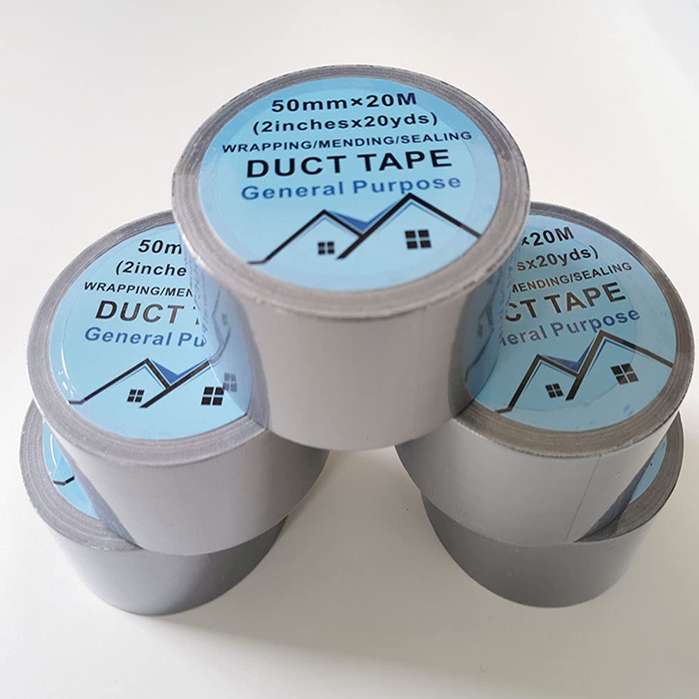 Heavy Duty Industrial Strength Gray Duct Tape - 5 Roll Multi Pack (100 Yards x 2 Inch) for Home Repair, Carpet Binding, DIY Projects, Bundling & Professional Use | Waterproof, Strong Adhesive for Emergency Fixes, Sealing & Crafting