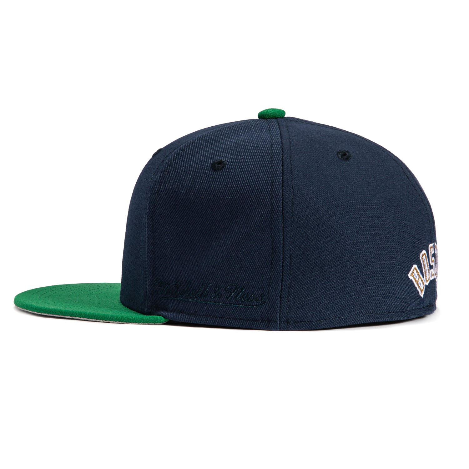 Mitchell & Ness Boston Celtics 75th Anniversary Patch Hat - Navy & Green NBA Basketball Cap for Men & Women - Perfect for Games, Fan Gear & Streetwear Fashion
