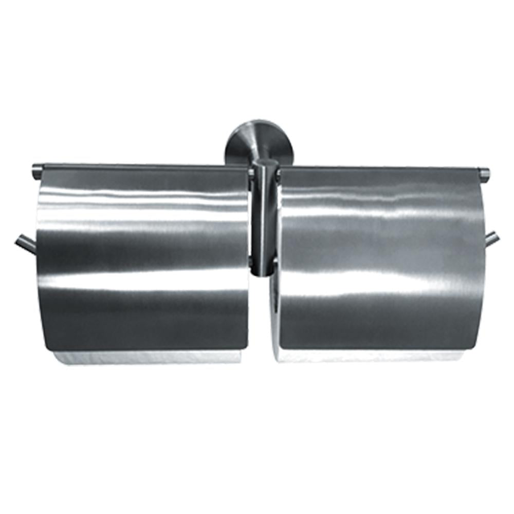 ASI 7315 H Double Hooded Surface Mounted Toilet Paper Holder - Satin Finish for Bathroom & Restroom Organization