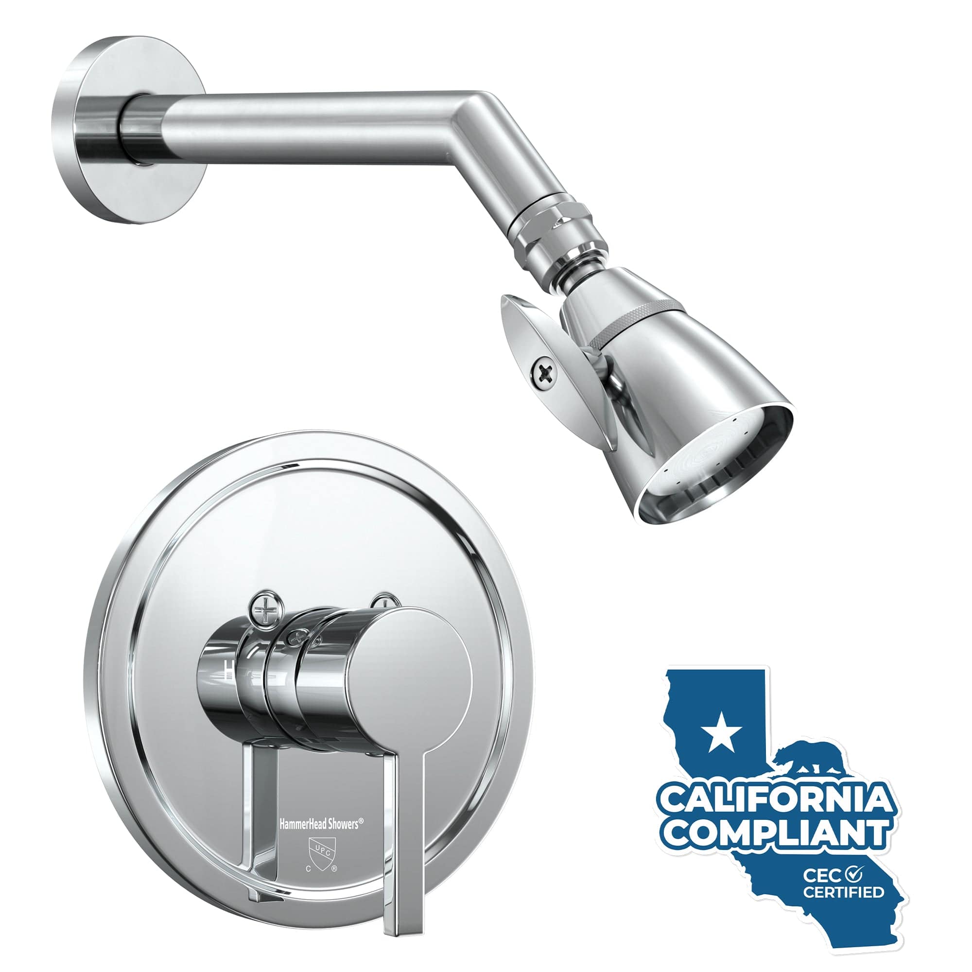 Premium All-Metal 2 Inch Low Flow Shower Head Set - Complete Bathroom Shower System with Valve & Trim, 1.75 GPM Water Saving - Perfect for Small Bathrooms & Eco-Friendly Homes