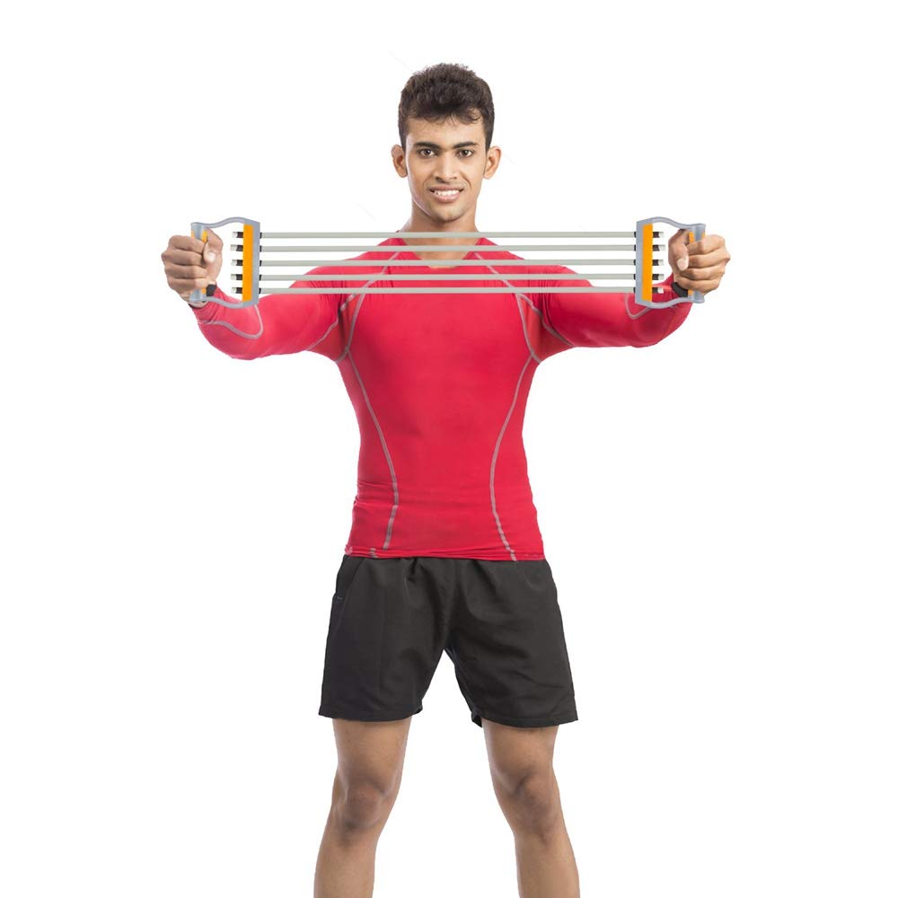 Adjustable 5-Rope Chest Expander - Heavy Duty Resistance Bands for Home Gym, Strength Training & Muscle Building (Black) | Perfect for Full-Body Workouts, Physical Therapy & Fitness Enthusiasts