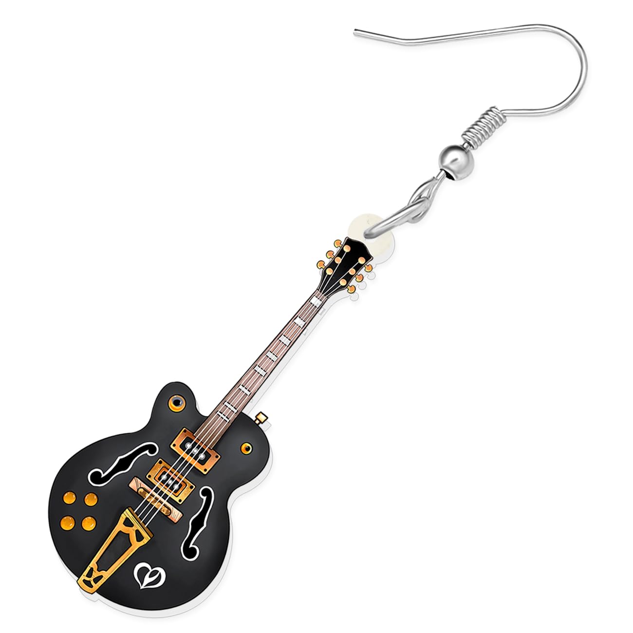 Stylish Acrylic Bass Guitar Earrings for Women - Cute Music-Themed Dangle Jewelry, Perfect Gift for Musicians & Music Lovers - Great for Concerts, Parties & Everyday Wear