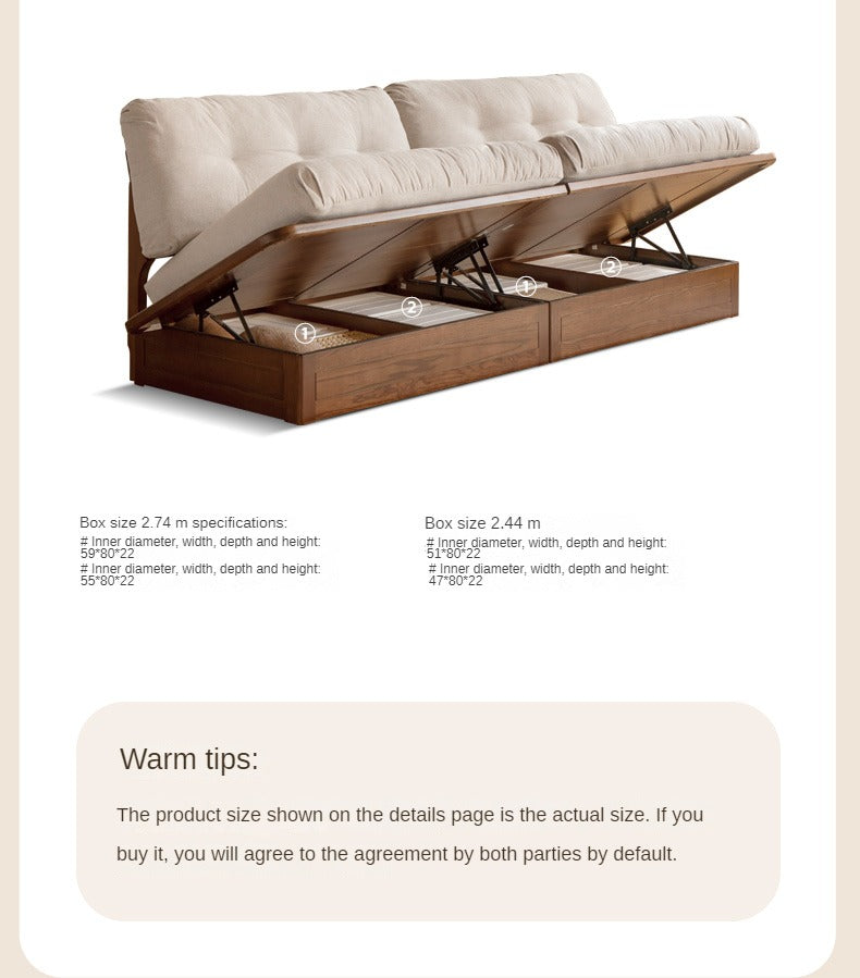 Modern Oak Solid Wood Upholstered Fabric Sofa - Durable & Stylish Living Room Furniture for Home Decor
