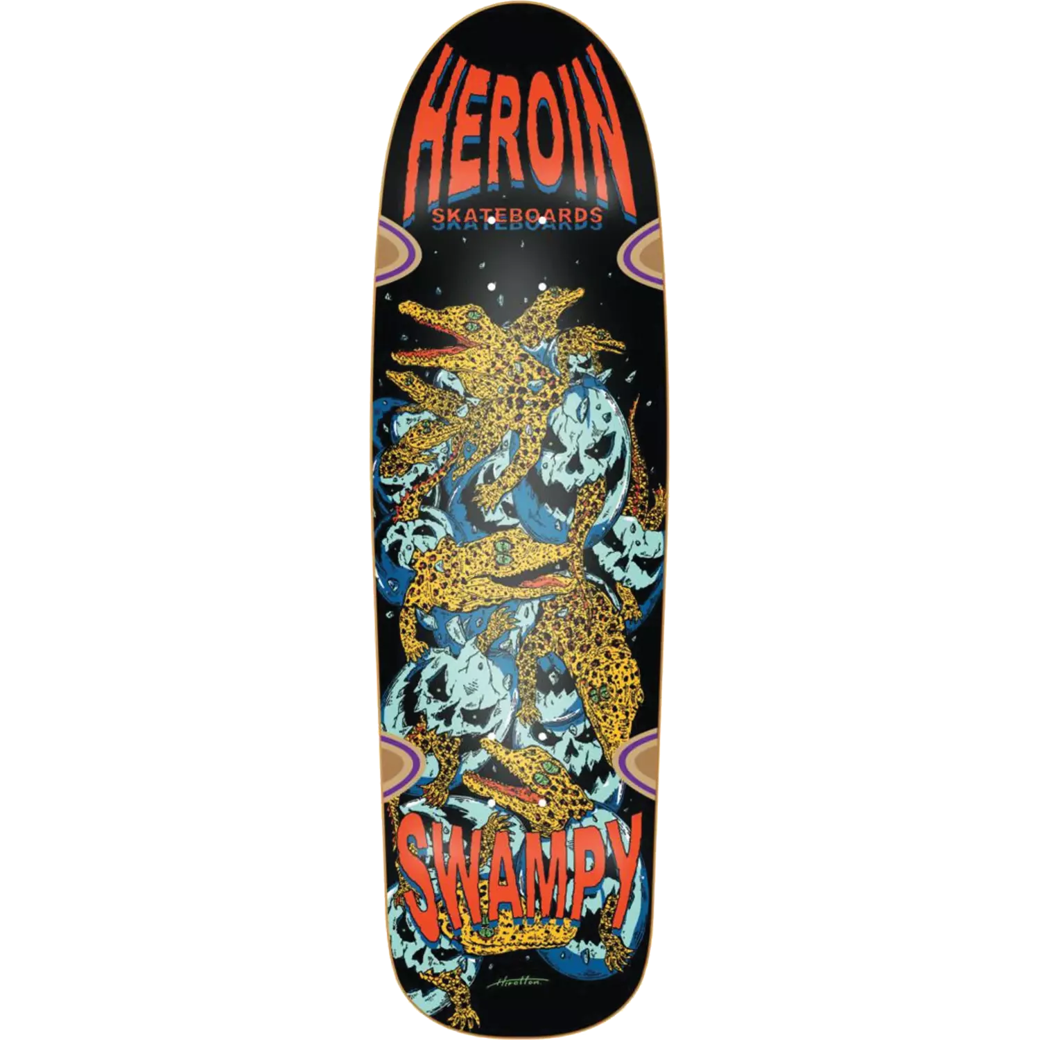 HEROIN DECK SWAMPY GATORS 9.12 Skateboard Deck - Premium Quality Skateboard for Street & Park Riding | Perfect for Skaters & Collectors
