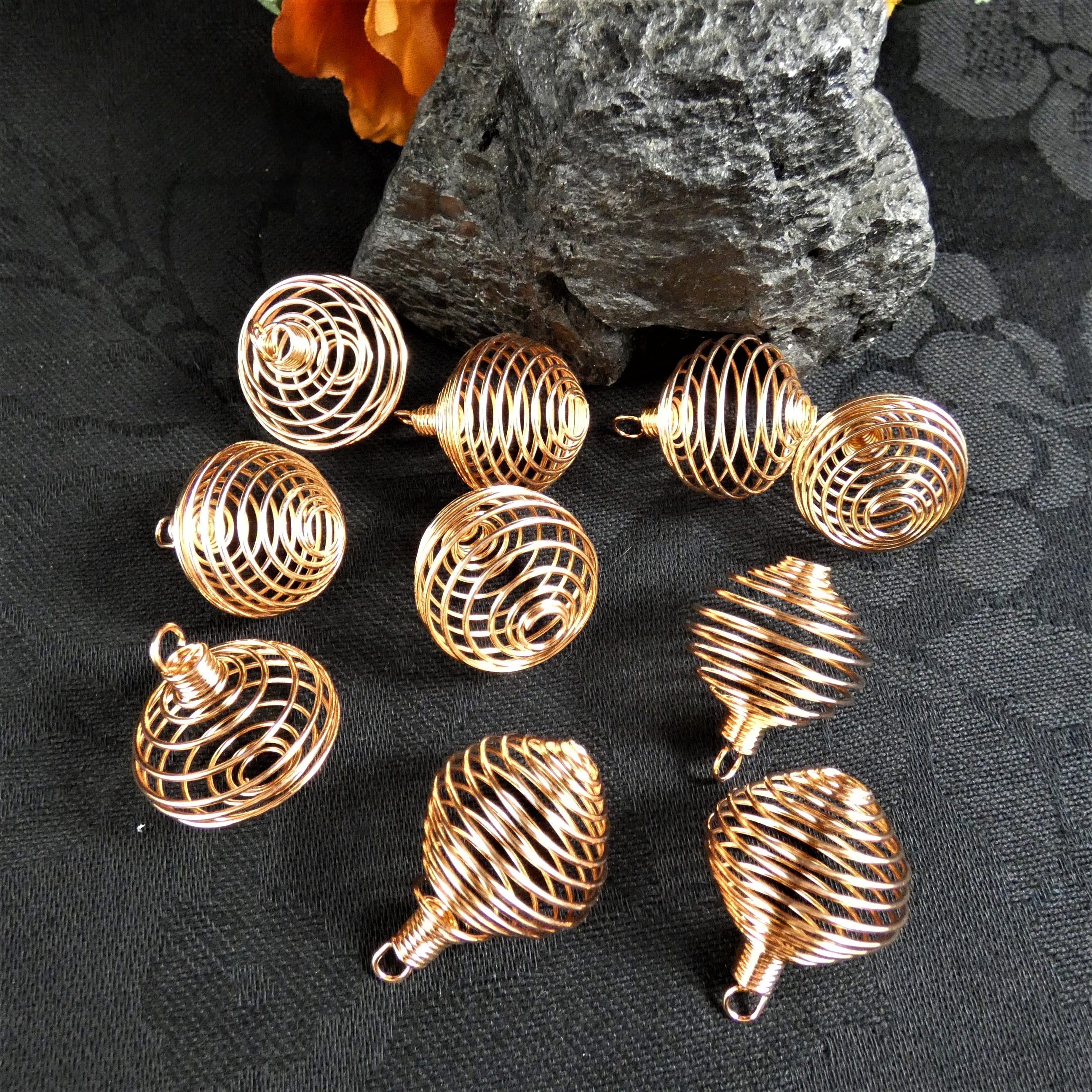 Premium Round Copper Cage for Jewelry Making, DIY Crafts, and Home Decor - Perfect for Pendants, Earrings, and Creative Projects
