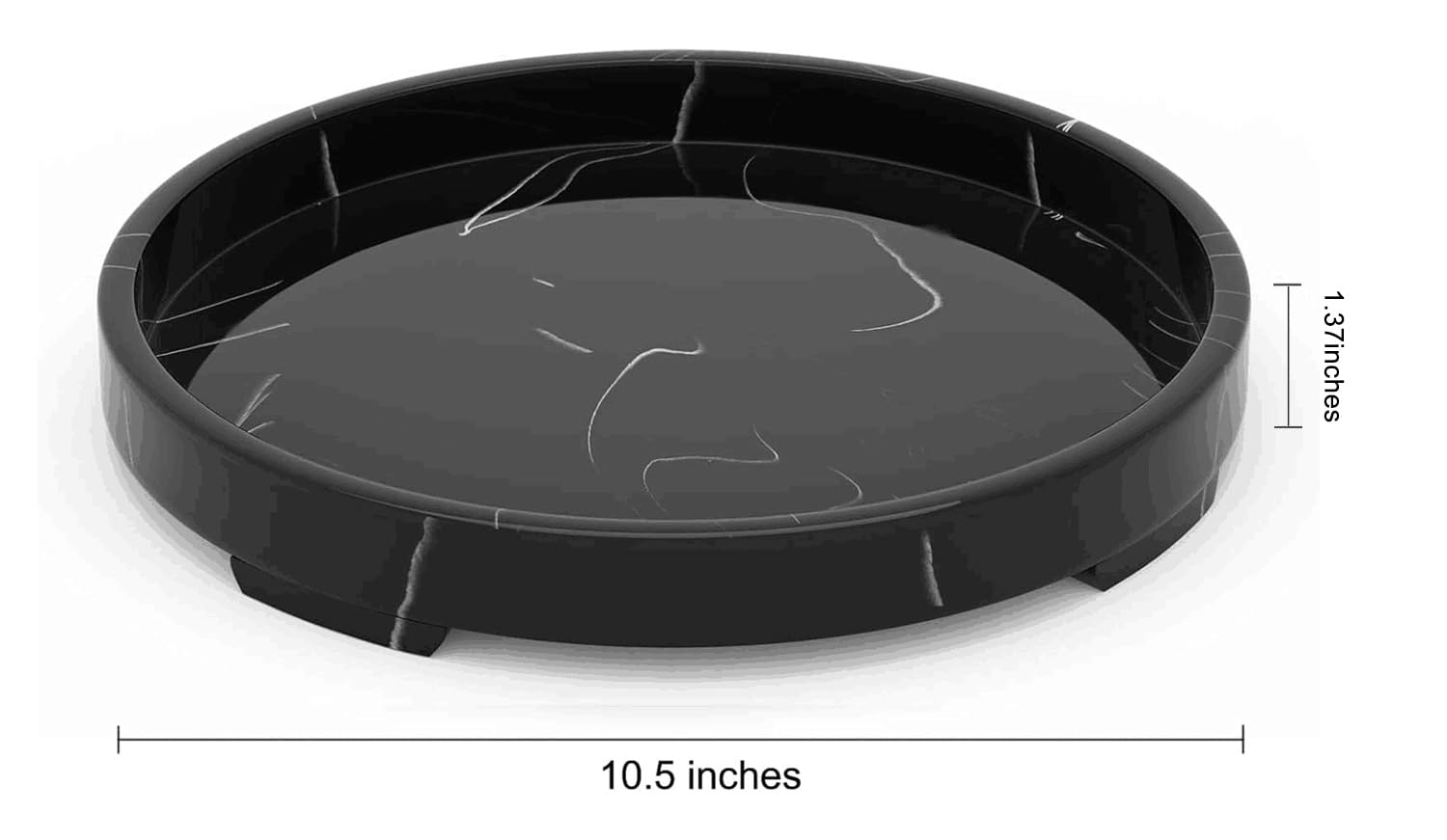 Jolitac Marble Bathroom Tray - Elegant Perfume & Jewelry Organizer with Ring Holder | Stylish Countertop Decor for Vanity, Kitchen, Coffee Table | Perfect for Candles, Soap, Towels & Tissue Box | Modern Home & Bathroom Accessory