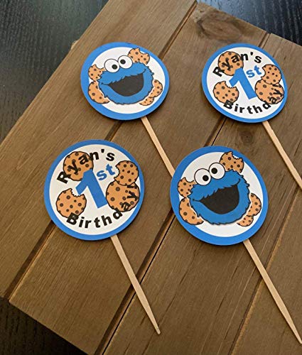 Halloween Monster Cupcake Toppers - Scary Party Decorations for Kids Birthday, Baby Shower & Themed Events (24-Pack)