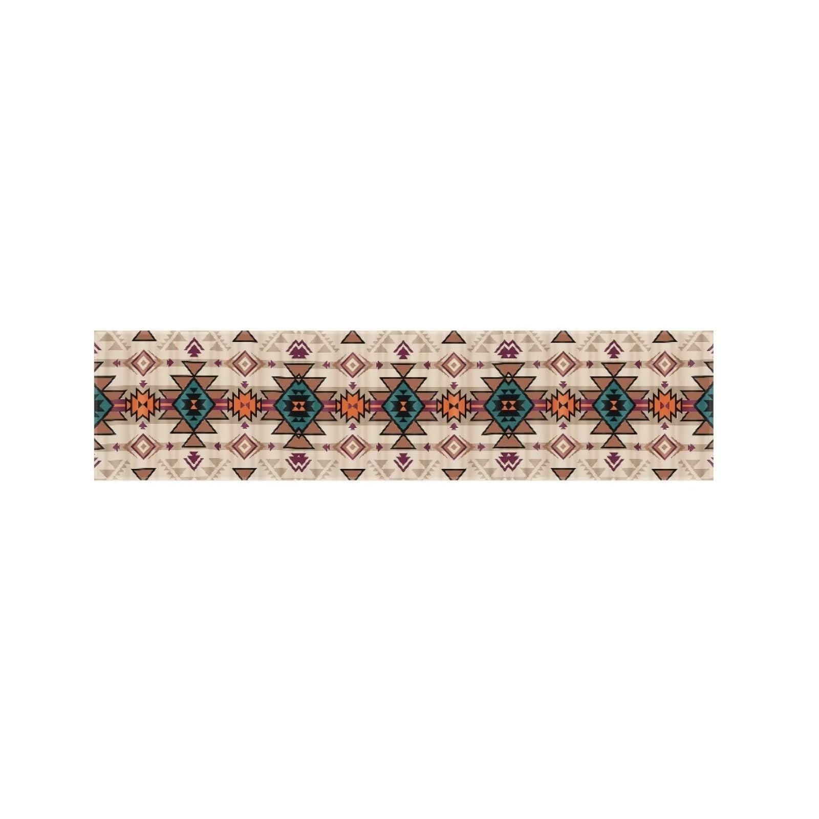 ZFRXIGN Aztec Queen Size Bed Runner - Southwestern Tribal Navajo Bed Scarf, Bedding Set & Table Runner for Home Decor, Bedroom Bedspread Protection Cover - Perfect for Boho Chic, Farmhouse & Southwest Style Bedrooms