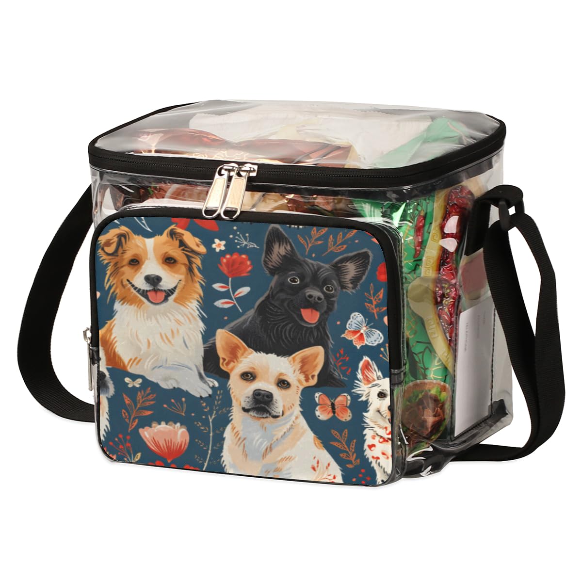 GzLeyigou Clear Transparent Tote Bag for Dogs & Husky - Valentine's Day Shoulder Bag, Crossbody Purse, Lunch Bag - Perfect for Outdoor Travel, Picnic, Concerts, Sports Events & Stadium Approved (Multi-Color) - Great for Pet Owners, Daily Commute & Shopping