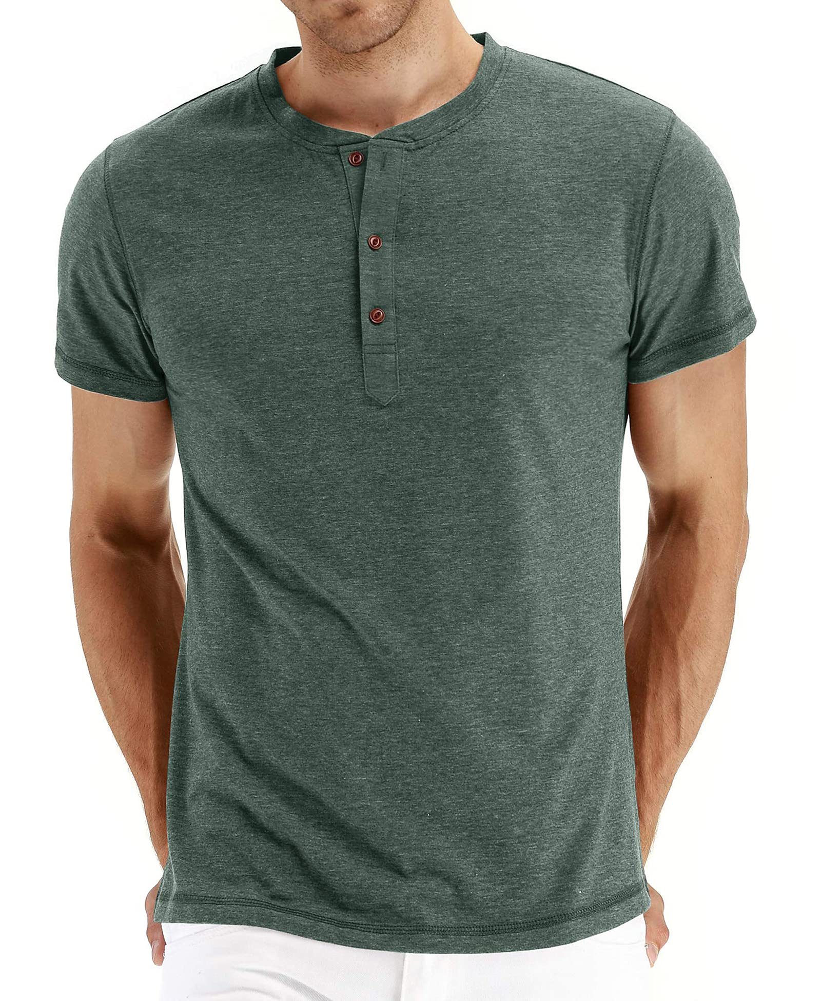 Men's Casual Henley T-Shirts - Basic Long & Short Sleeve Button Placket Shirts for Everyday Wear | Perfect for Work, Weekend Outings & Relaxation