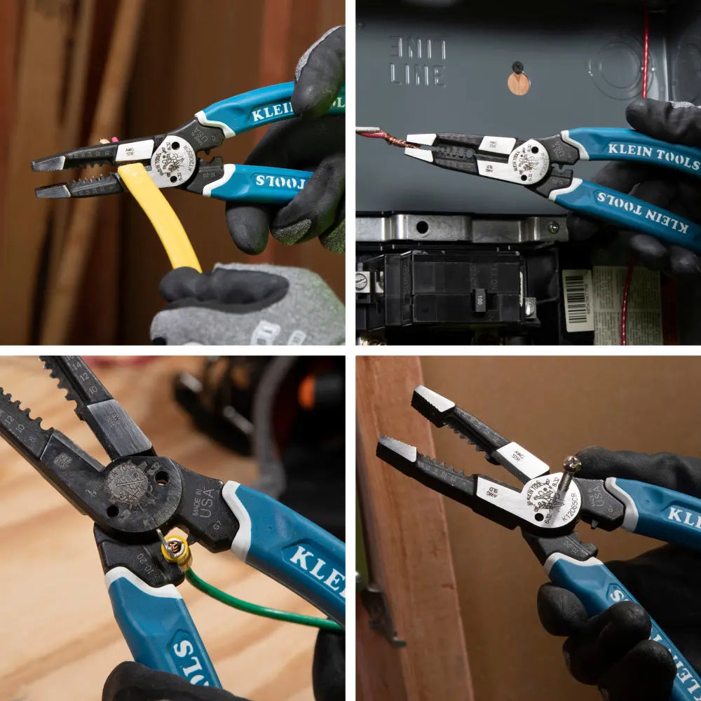KLEIN KLE K12065CR Heavy Duty Wire Stripper, Cutter & Crimper Multi-Tool for 8-20 AWG - Ideal for Electricians, DIY Projects & Home Repairs