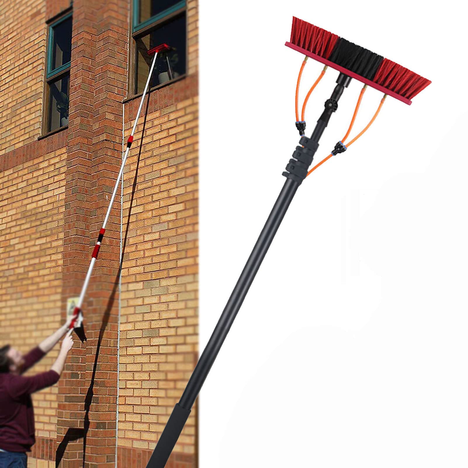 ZOYOTO Window Squeegee Cleaner Set with Extension Pole - Telescopic Window Cleaning Tool with Bendable Head for High-Rise Windows - Perfect for Home, Office, and Commercial Glass Cleaning