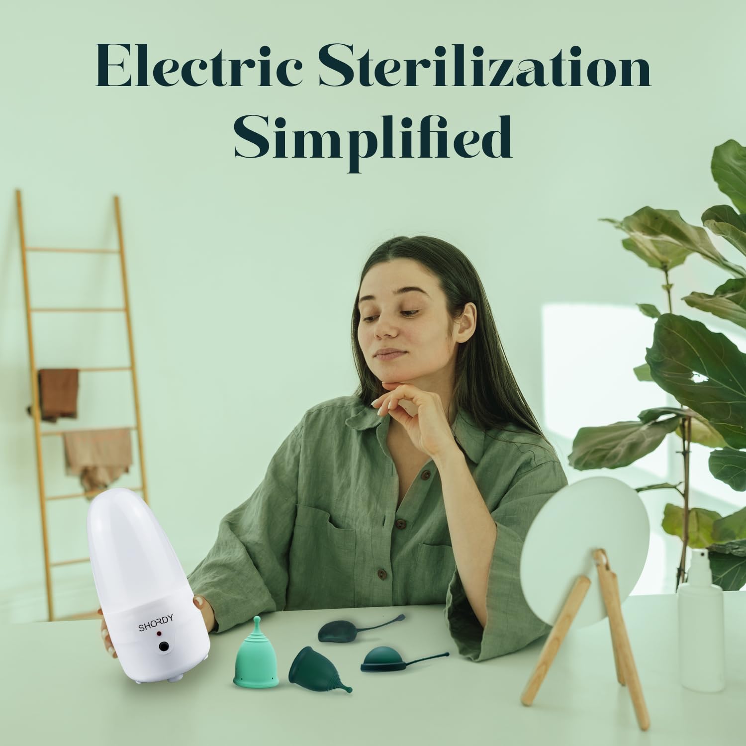 **SHORDY Menstrual Cup Kit for Beginners - Set of 2 Reusable Period Cups (Small & Large) with Electric Steam Sterilizer | Eco-Friendly Alternative to Tampons & Pads | Ideal for Heavy Flow, Travel & Active Lifestyles**