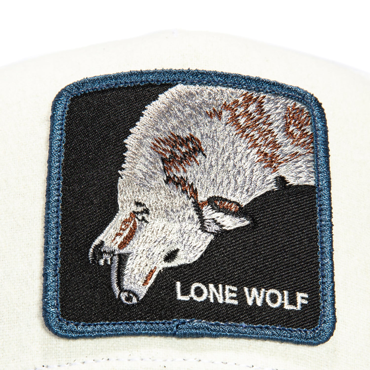Goorin Bros Flow Lone Wolf Adjustable Trucker Snapback Hat - White & Navy | Stylish Baseball Cap for Men & Women | Perfect for Outdoor Activities, Sports & Casual Wear