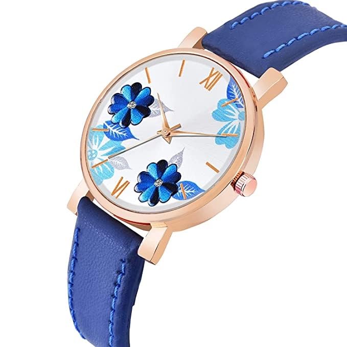 LAKSH Designer Shine Round Dial Women's Analog Watch with Slim Fit Leather Strap - Elegant Fashion Watch for Girls & Women | Perfect for Office, Party & Everyday Wear (SR-406 AT-406)