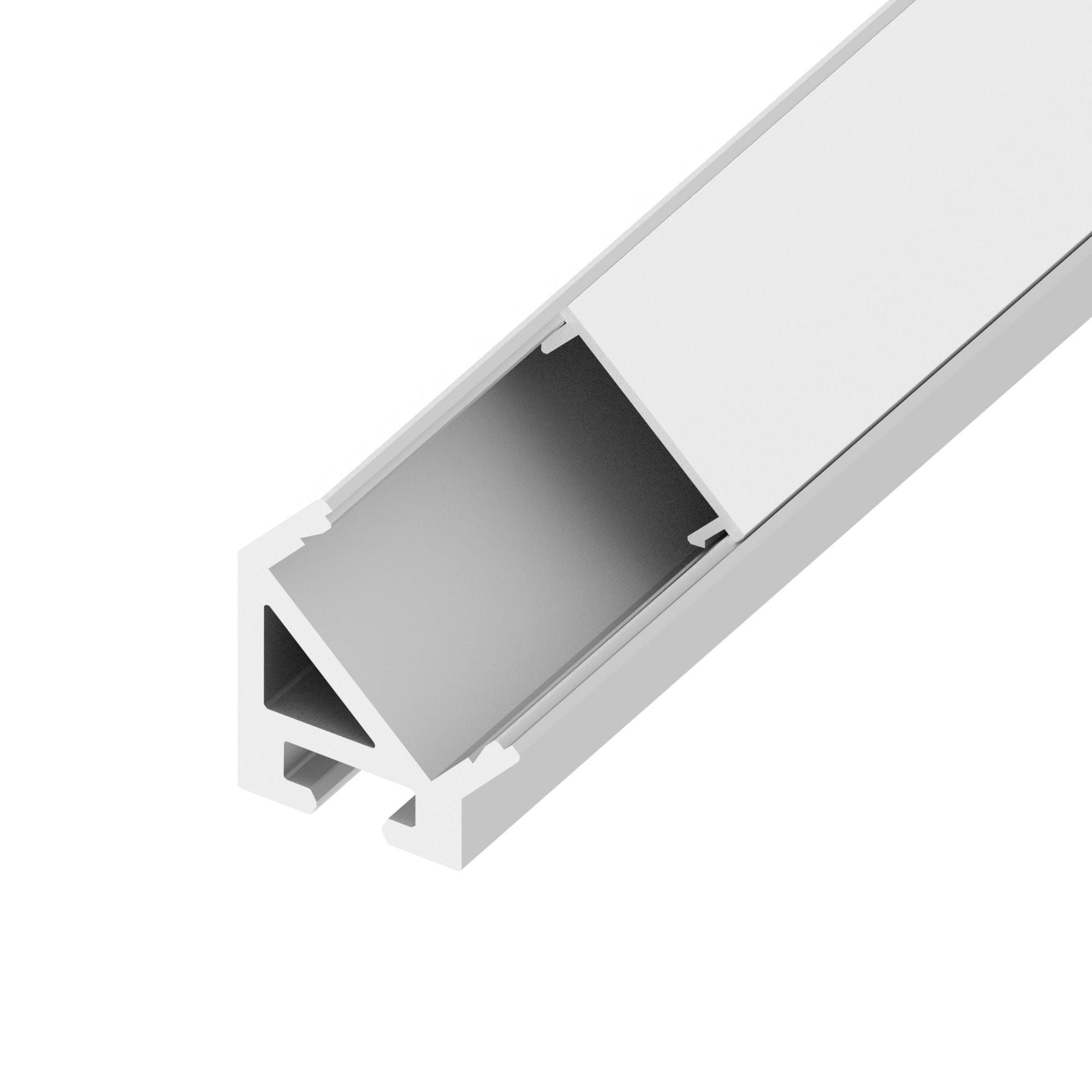 48 45 Degree LED Channel - Black Aluminum Trim for Cove Lighting, Under Cabinet, and Shelf Accent Lighting - Perfect for Home, Kitchen, and Commercial Spaces