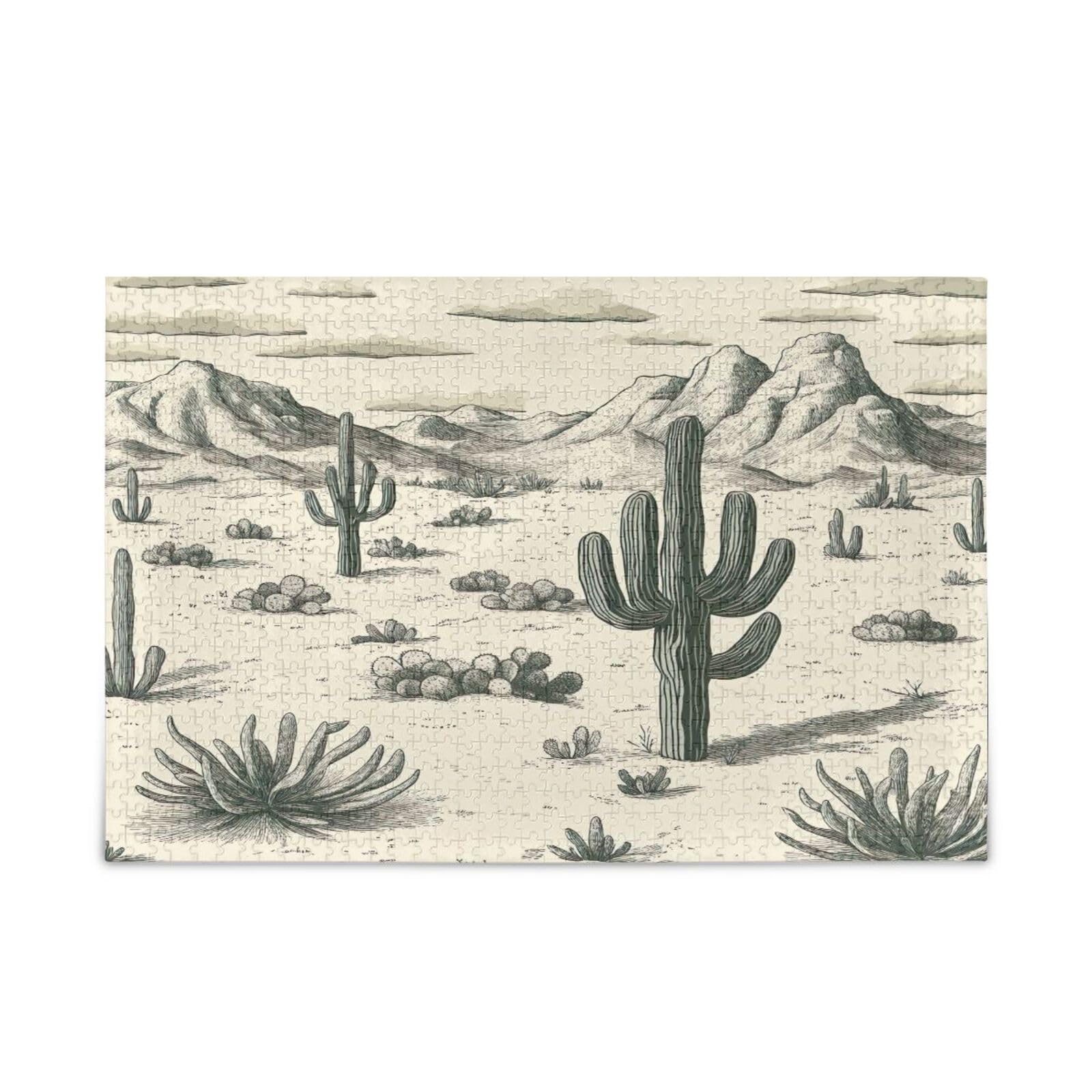 500-Piece Wooden Desert Landscape Jigsaw Puzzle for Kids & Adults - Educational Puzzle Game, Home Decor Gift for Nature Lovers (Perfect for Family Game Nights, Classroom Activities & Stress Relief)