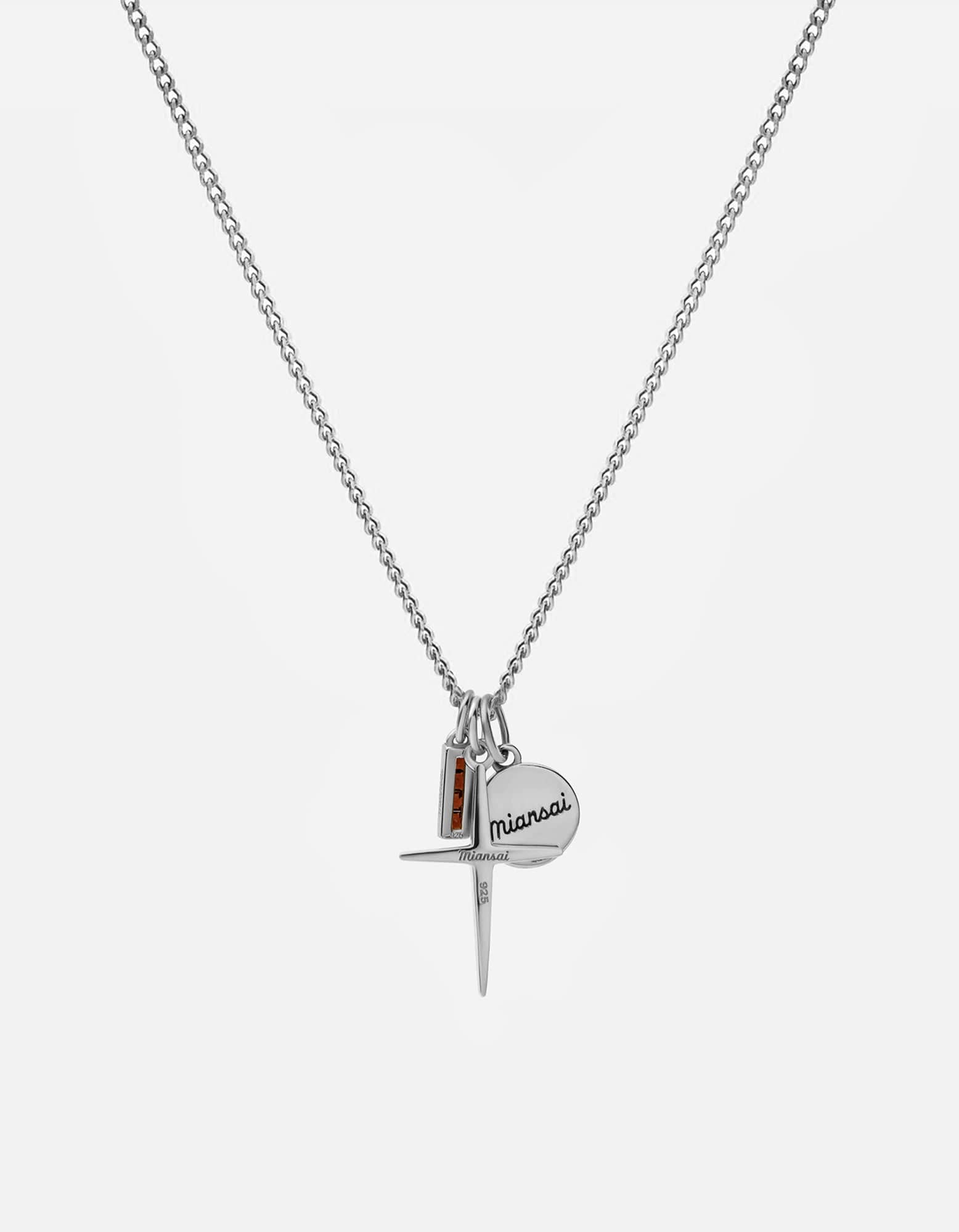 Aegis Trilogy Garnet Necklace - Sterling Silver Pendant for Women, Elegant Jewelry Gift for Birthday, Anniversary & Valentine's Day | Perfect for Formal Events & Date Nights