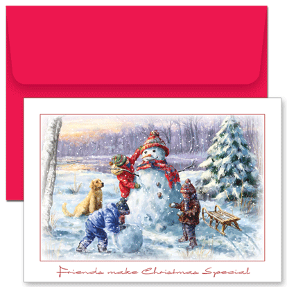 Festive Snowman Holiday Greeting Cards for Kids with Envelopes - Perfect for Christmas, Winter Parties & School Activities