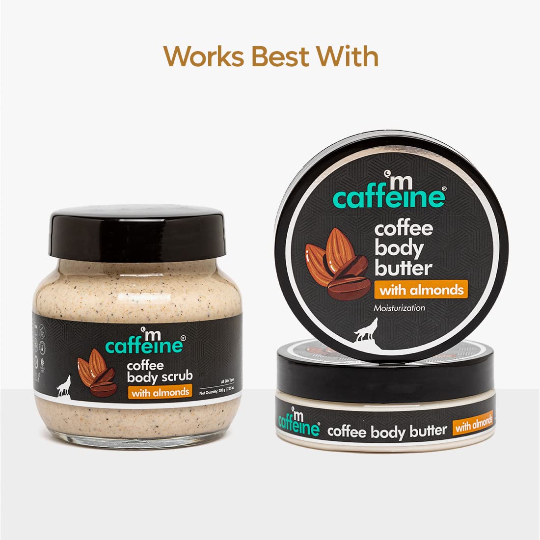 **mCaffeine Almond & Coffee Body Scrub for Tan Removal & Exfoliation - Natural, Vegan Dry Skin Care for Women & Men | Creamy Bath Scrub for Smooth Skin | Perfect for Post-Sun & Spa Use - 200gm**