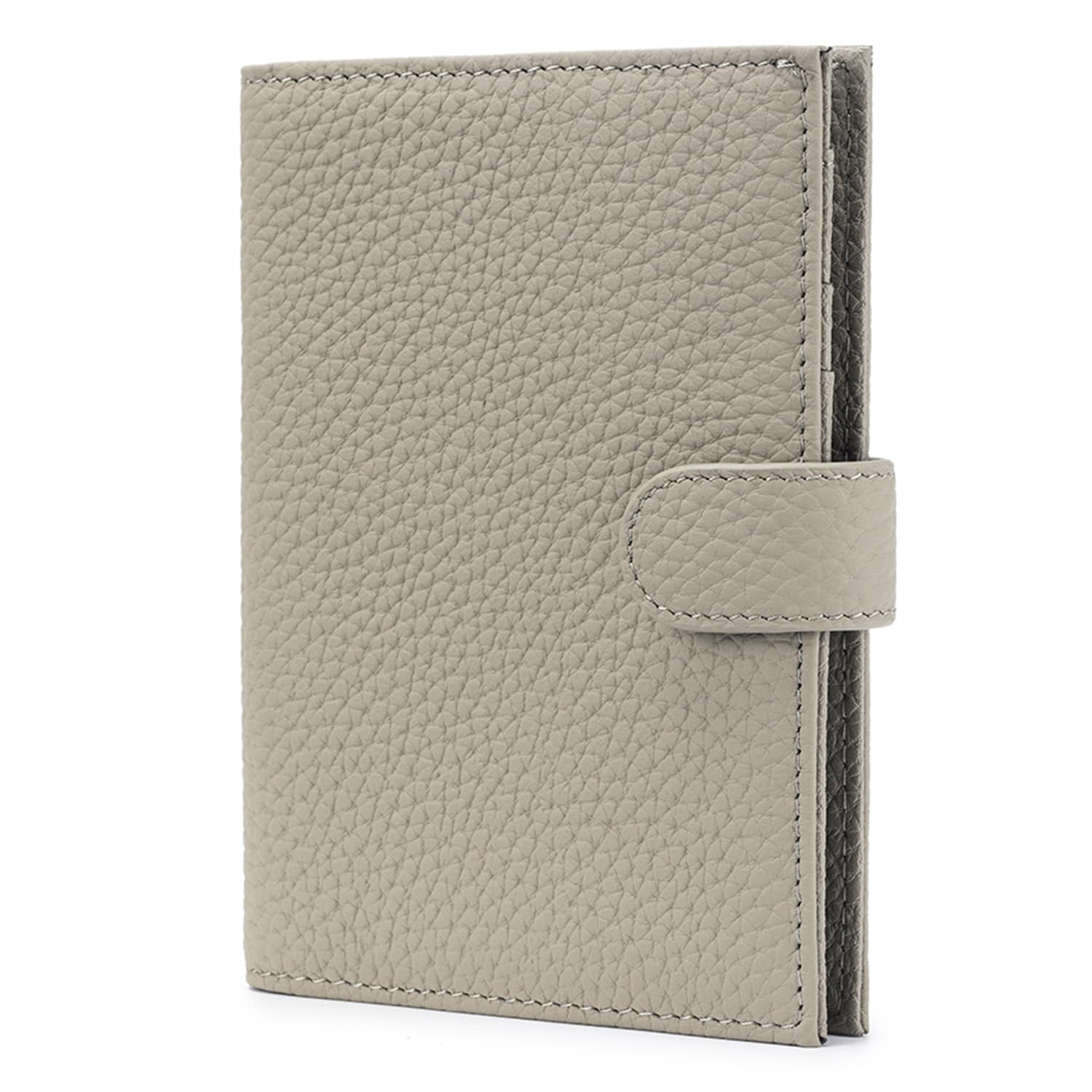 RFID Blocking Passport Holder for Women - Slim Leather Travel Wallet with Card Slots, SIM Holder, Zippered Coin Pocket & Cash Compartment | Perfect for Airports, Vacations & International Trips (Elephant Grey)