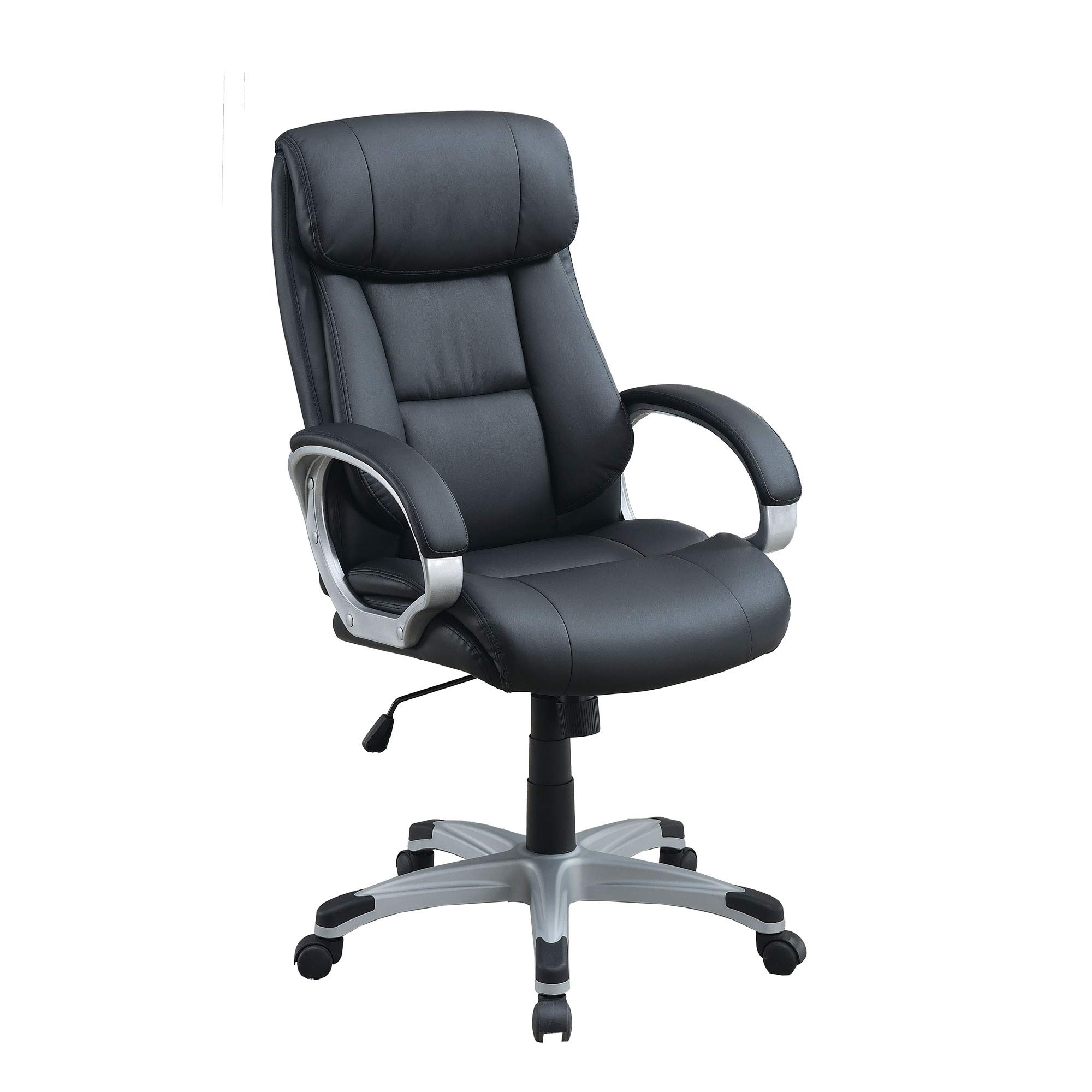Poundex Black Ultra Comfort Office Chair - Ergonomic Adjustable Swivel Task Chair for Home & Office Workspace
