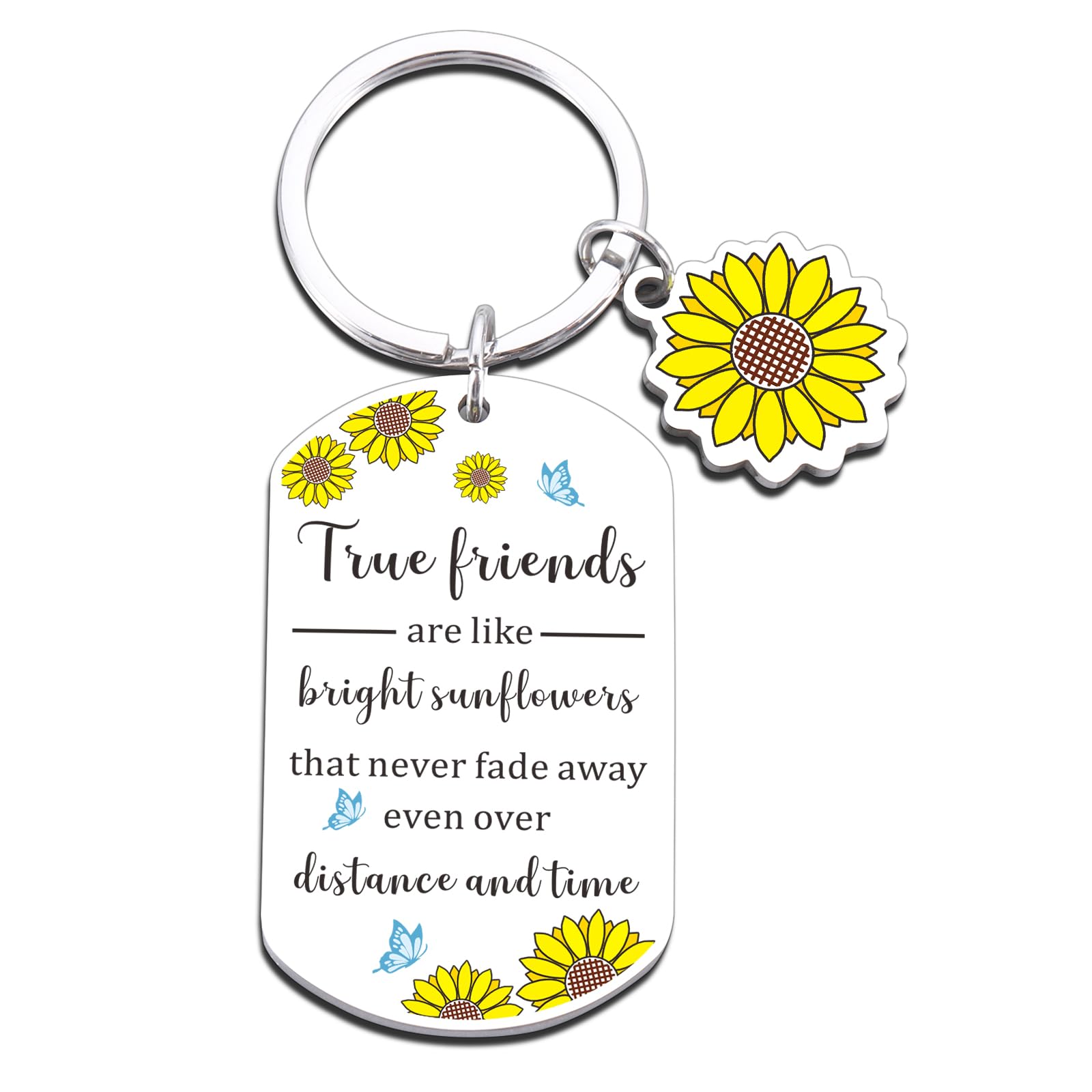 Sunflower Keychain for Women - Inspirational Friendship Gifts for Bestie, Coworker & Birthday | Cute Sunflower Accessories for Work, Purse & Daily Motivation