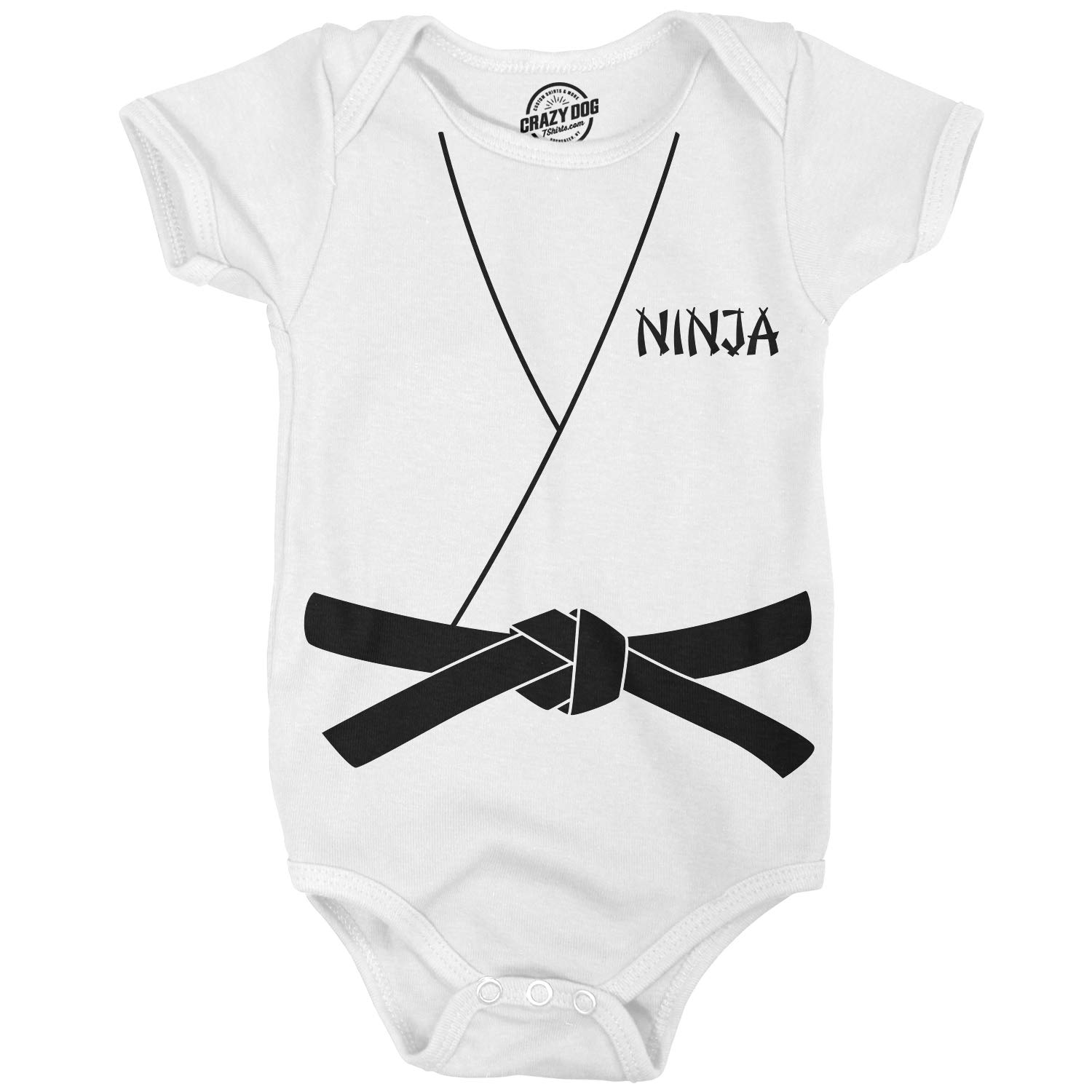 Funny Ninja Baby Bodysuit - Karate Costume Jumpsuit for Infants & Toddlers | Perfect for Halloween, Cosplay & Photo Shoots