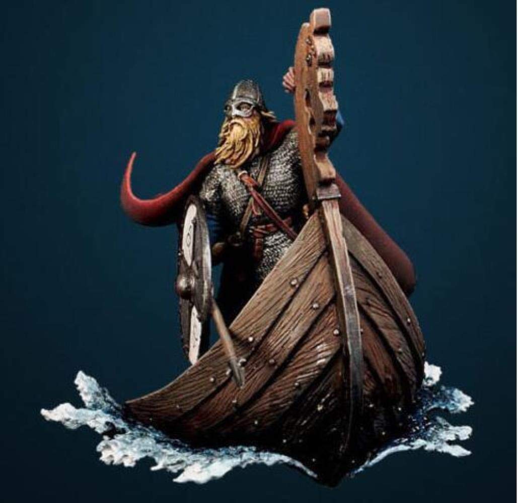 1/32 Scale 54mm Viking Drakkar Longboat Model Kit - Unassembled Unpainted Resin Miniature for Collectors & Hobbyists - Perfect for Dioramas, Wargaming & Historical Displays