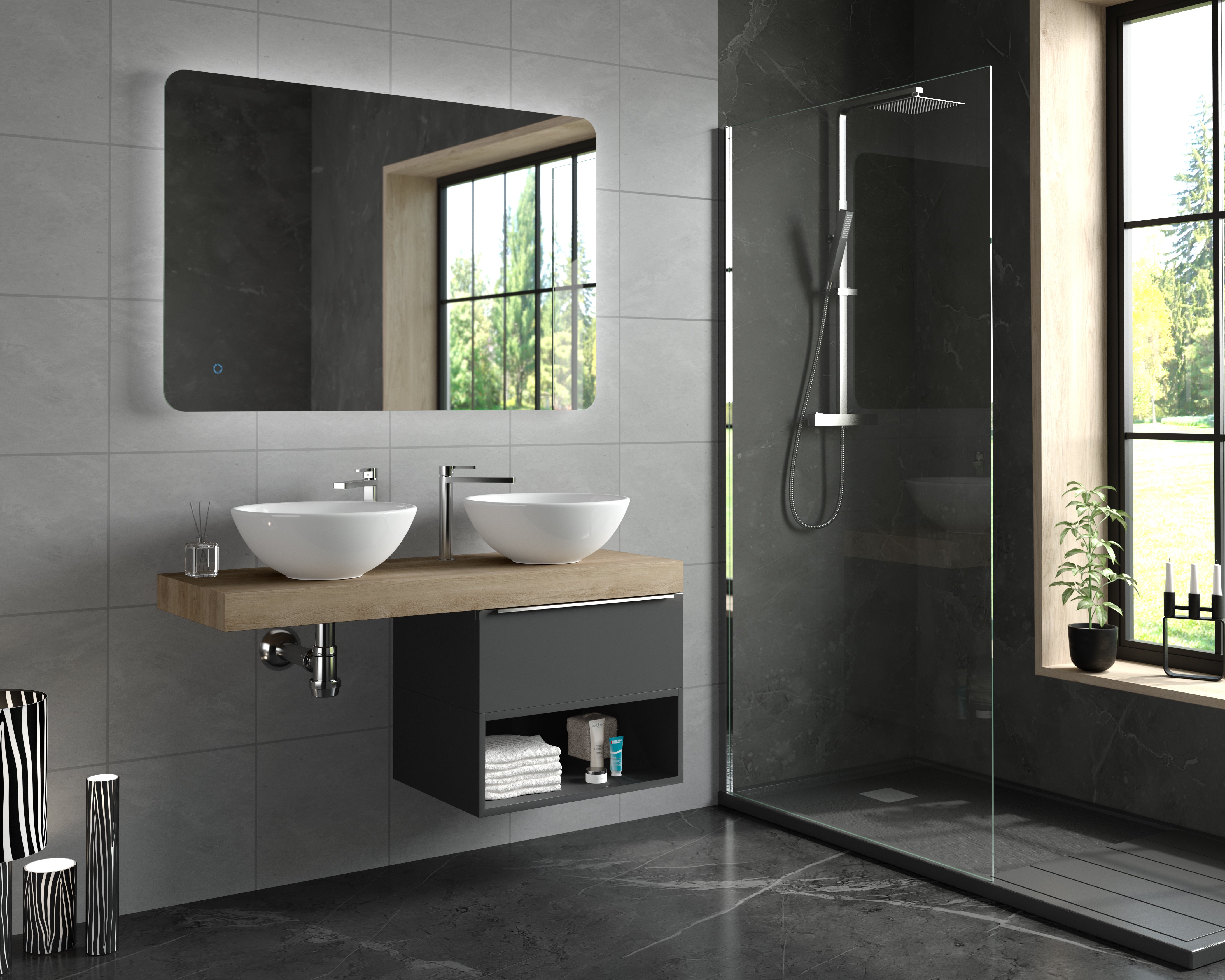 Modern Bathroom Vanity Cabinet with Sink - 36 Inch White Bathroom Storage Cabinet with Soft Closing Doors, Perfect for Small Bathrooms & Powder Rooms | Bathroom Organization & Home Decor