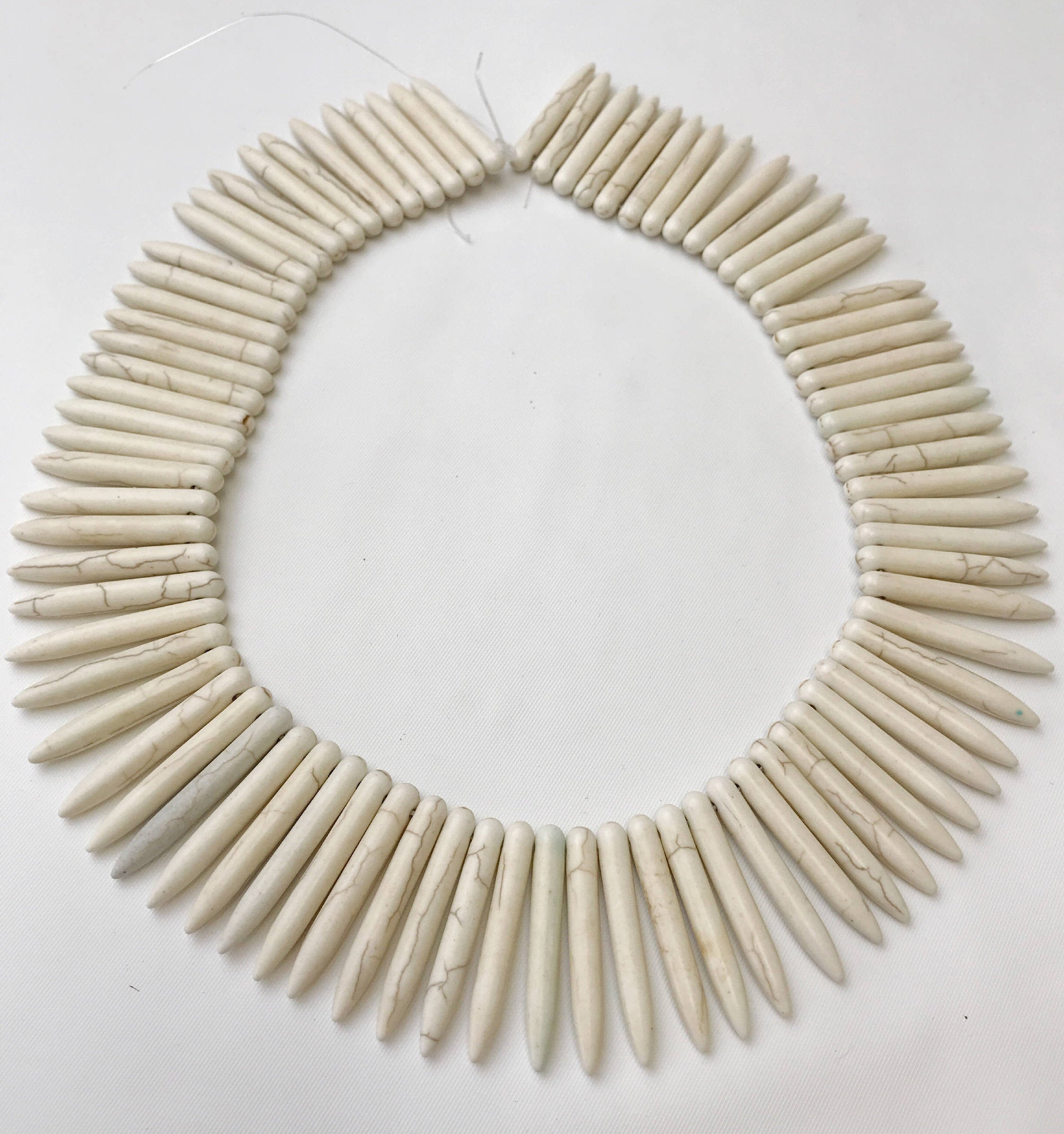 Howlite Turquoise Graduated Spike Beads 20-45mm 15.5