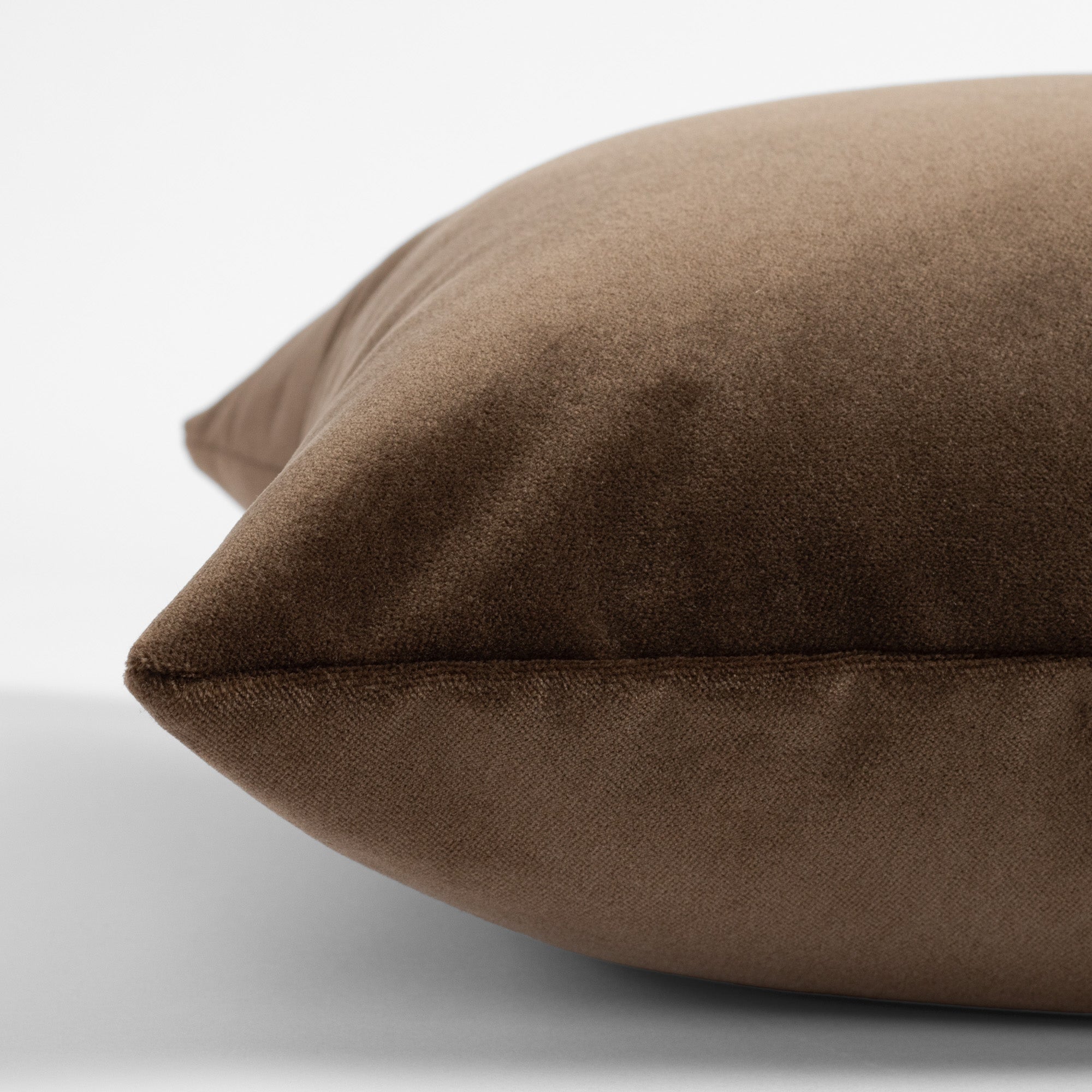 Valentina Velvet 20x20 Throw Pillow Cover - Soft Truffle Brown Decorative Cushion Case for Sofa, Bed, Living Room & Home Decor